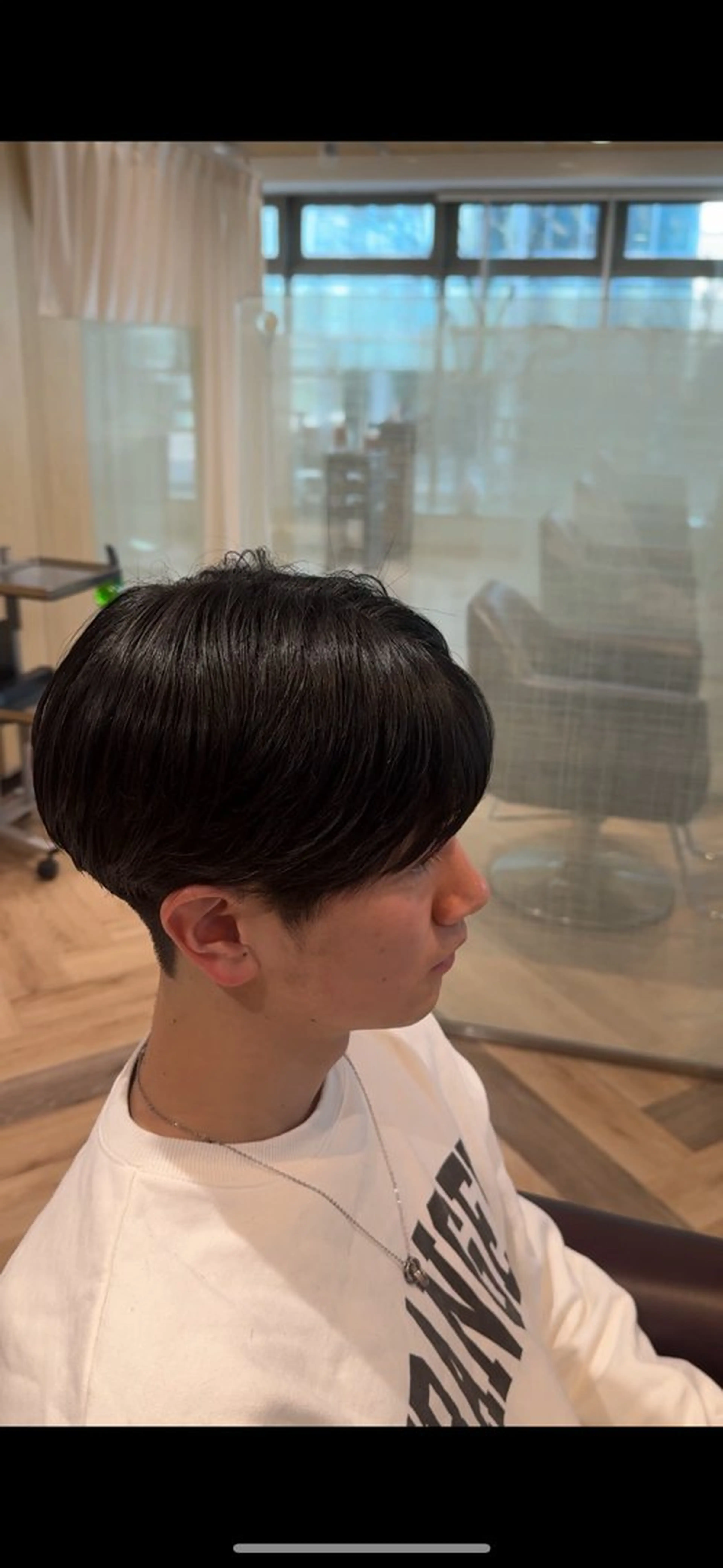 ショート メンズ マッシュ シースルーマッシュ メンズ特化/ センターパート/八谷のヘアスタイル