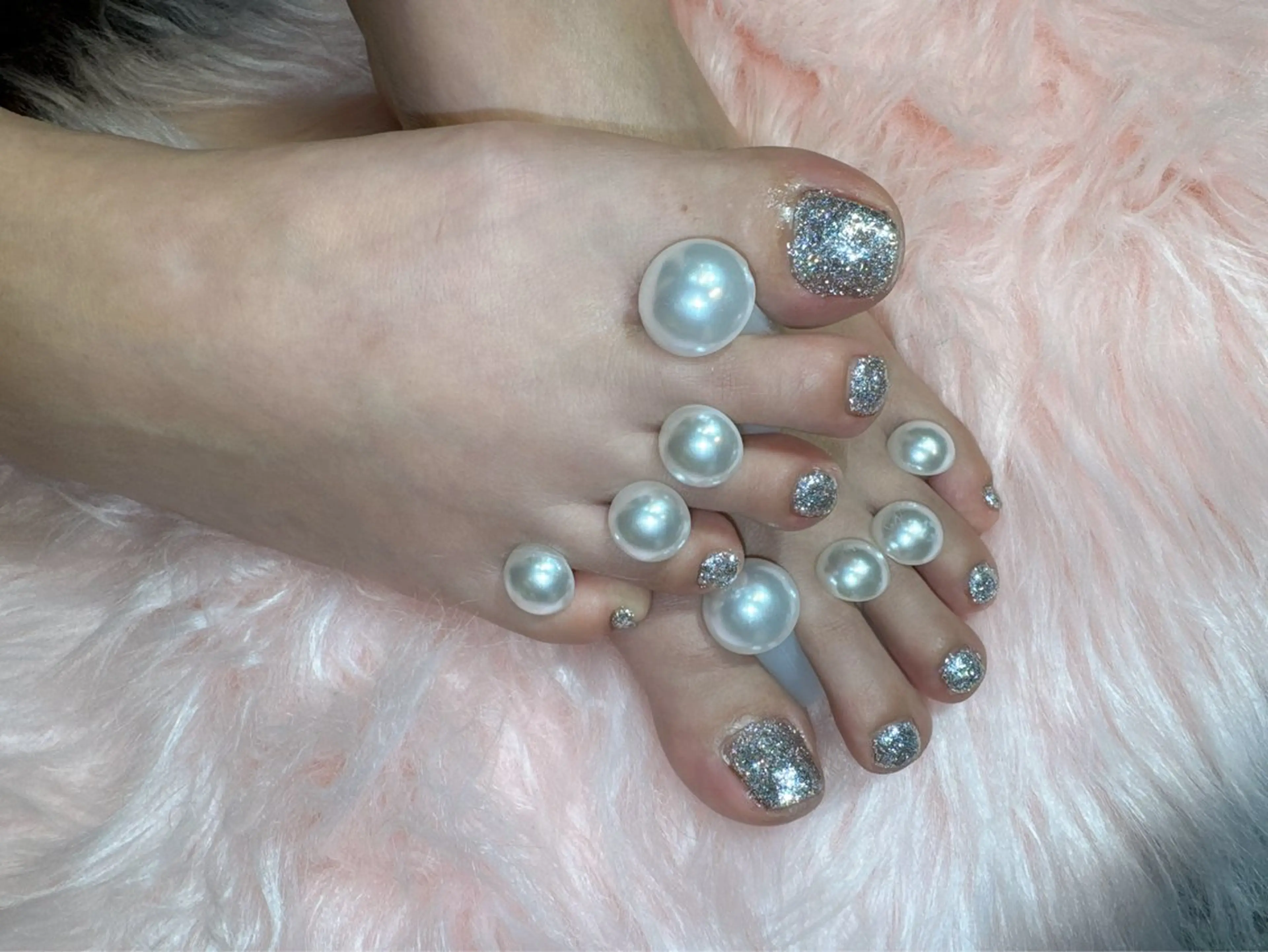 ネイル ラメ(グリッター) フットネイル クーペアセック あやののネイルデザイン