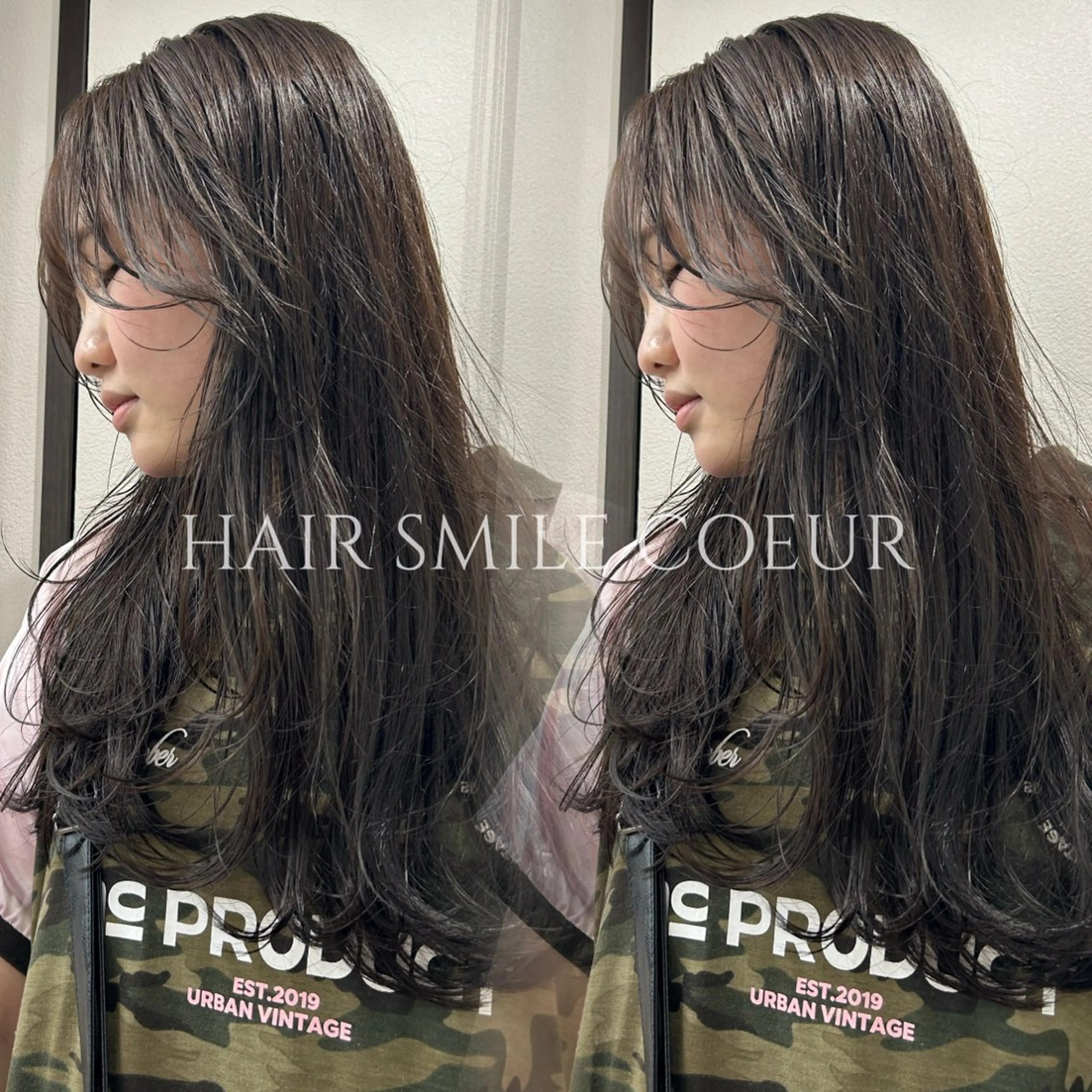 ロング カラー アッシュ アッシュブラウン ブラウンカラー レイヤーカット COEUR🧡 山下　優花のヘアスタイル