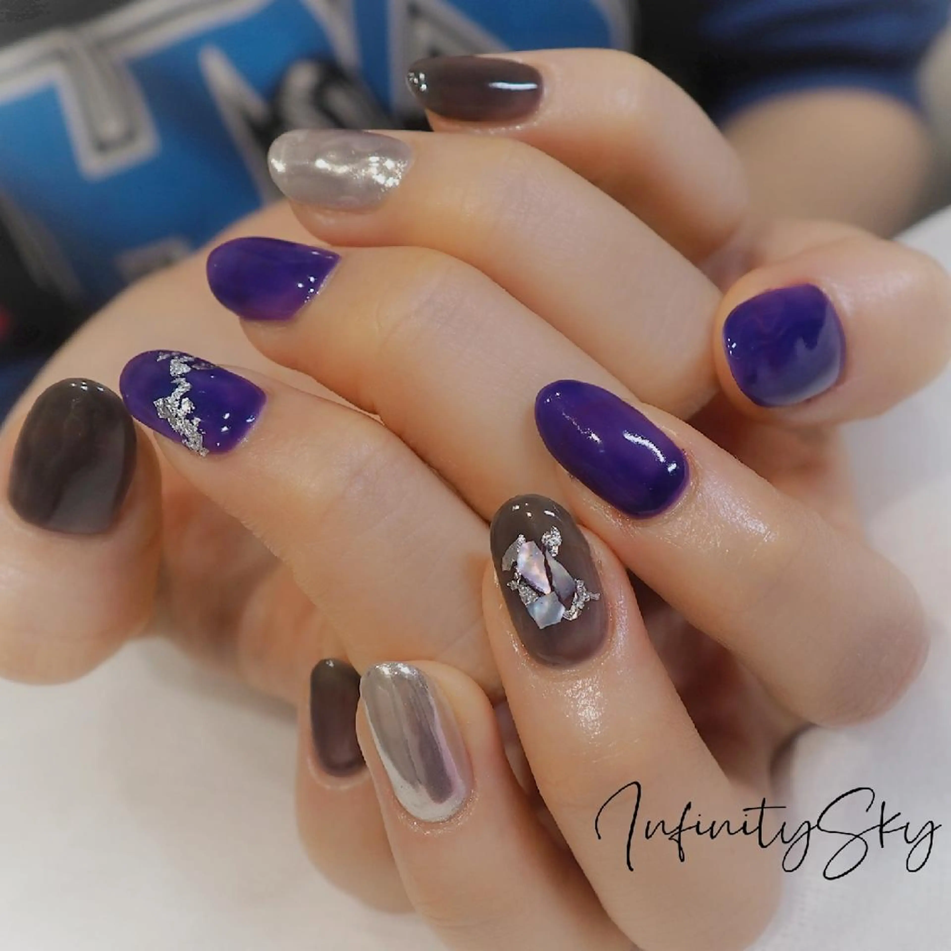ネイル アートネイル ワンカラーネイル ハンドネイル infinity skyのネイルデザイン