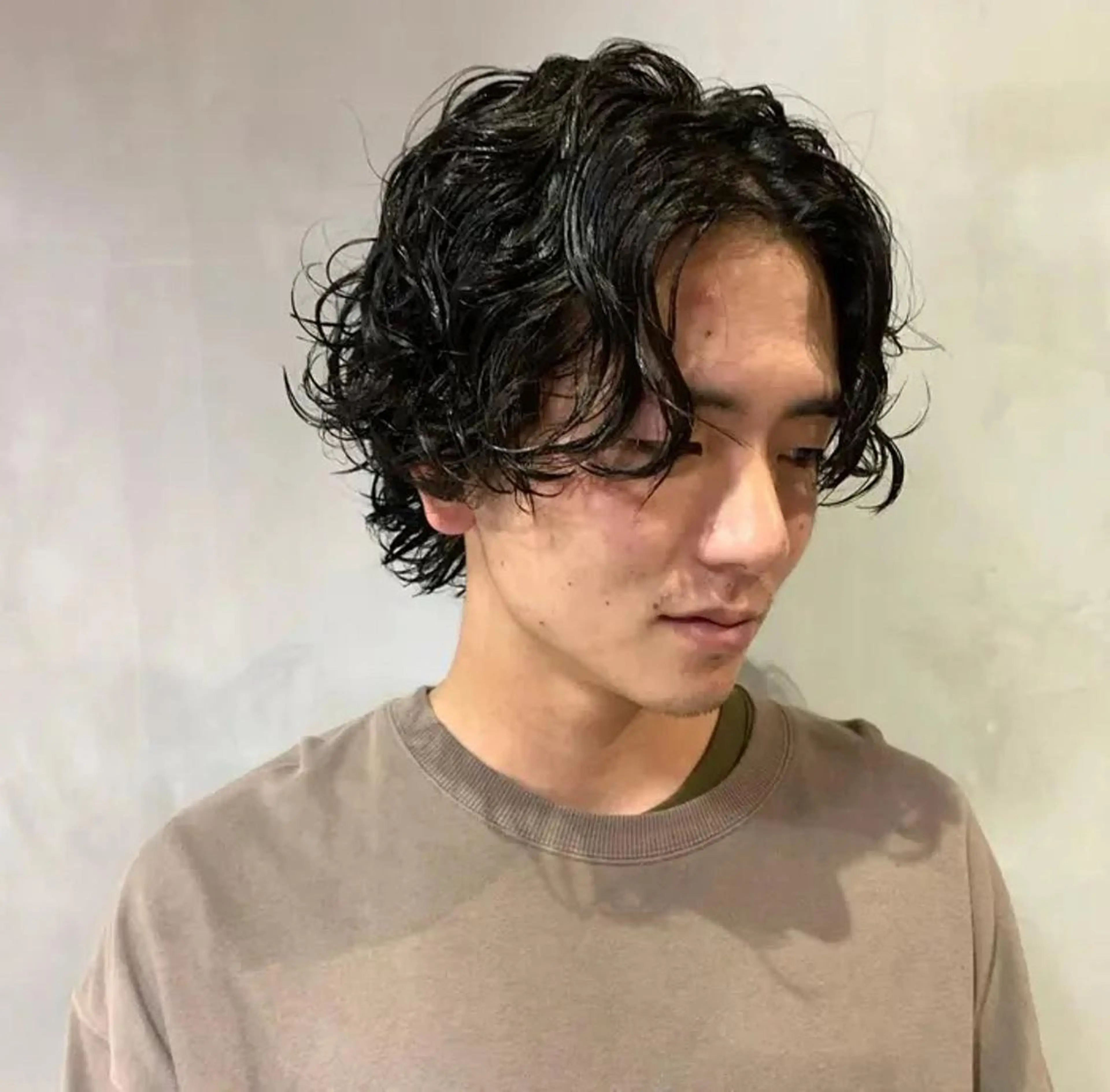 ショート パーマ メンズ メンズパーマ スパイラルパーマ 韓国風cut/ 縮毛矯正/正岡幹康のヘアスタイル
