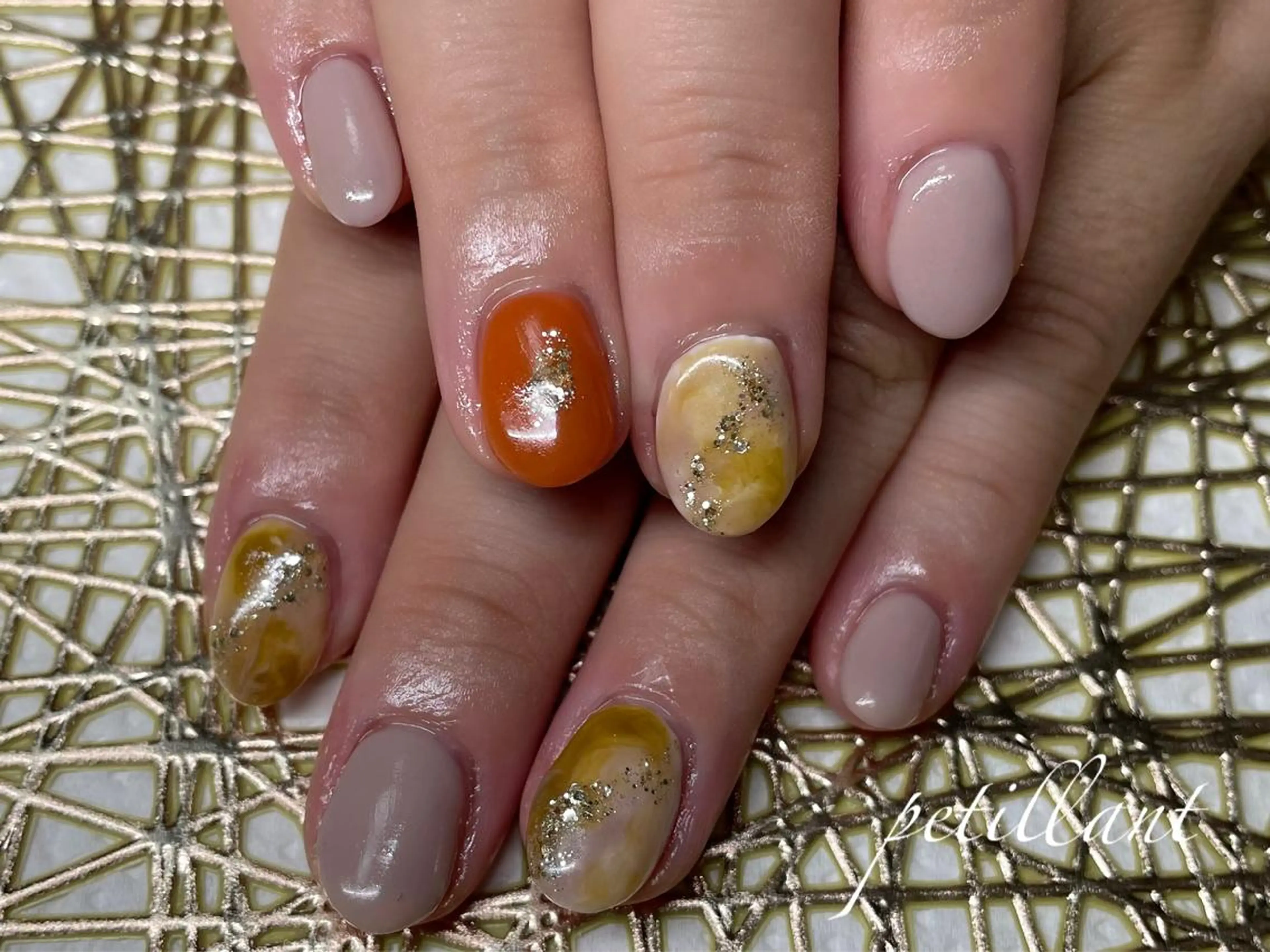 ネイル ハロウィン オレンジ petillant所属・nail salon petillantのネイルデザイン