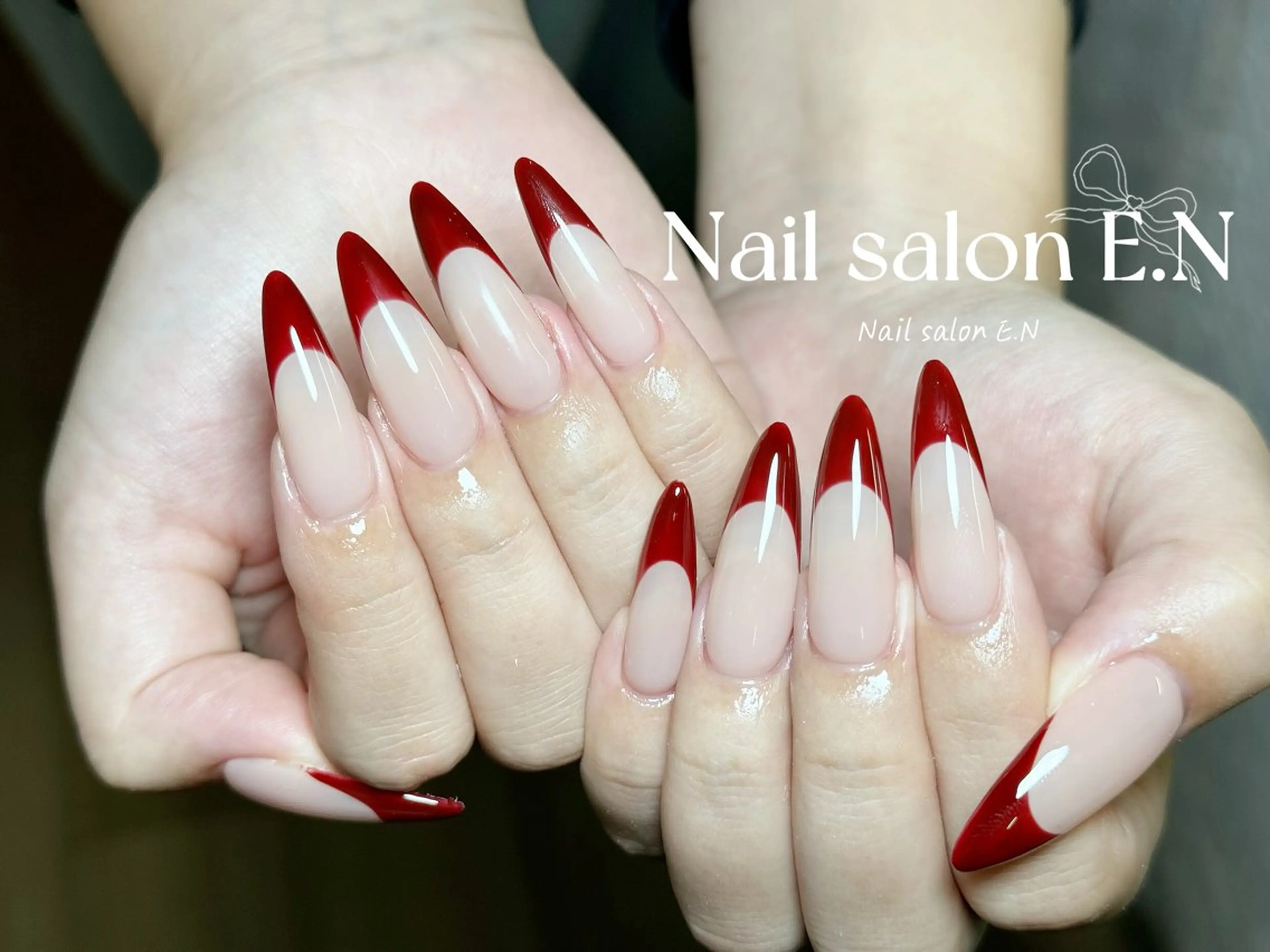 ネイル アートネイル オーロラネイル ブラウン クリアネイル フレンチネイル ハンドネイル E.N🦋 長さ出し/持ち込みのネイルデザイン