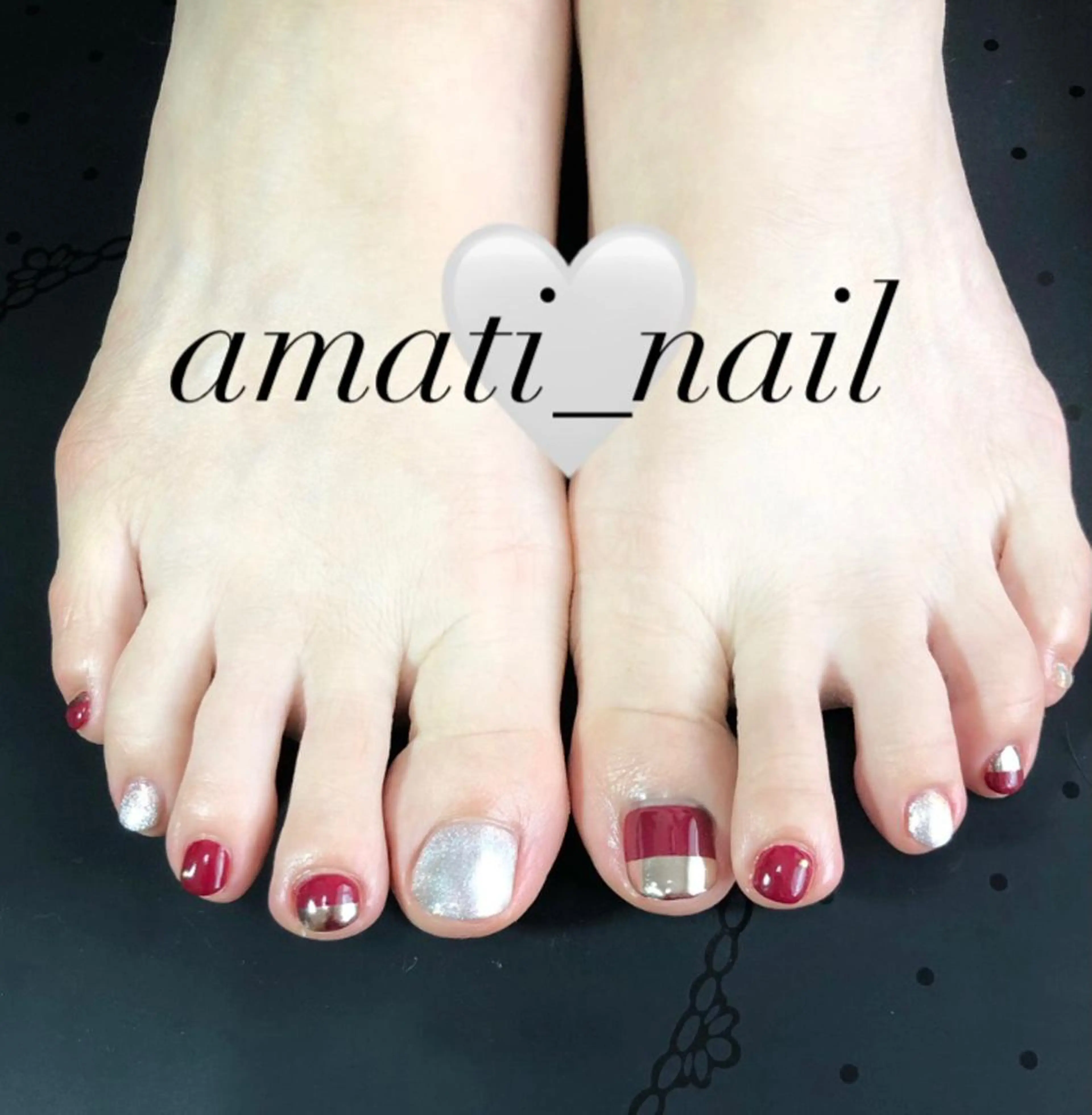 ネイル ボルドー マグネットネイル 持ち込み amati_nail TAKAKOのネイルデザイン