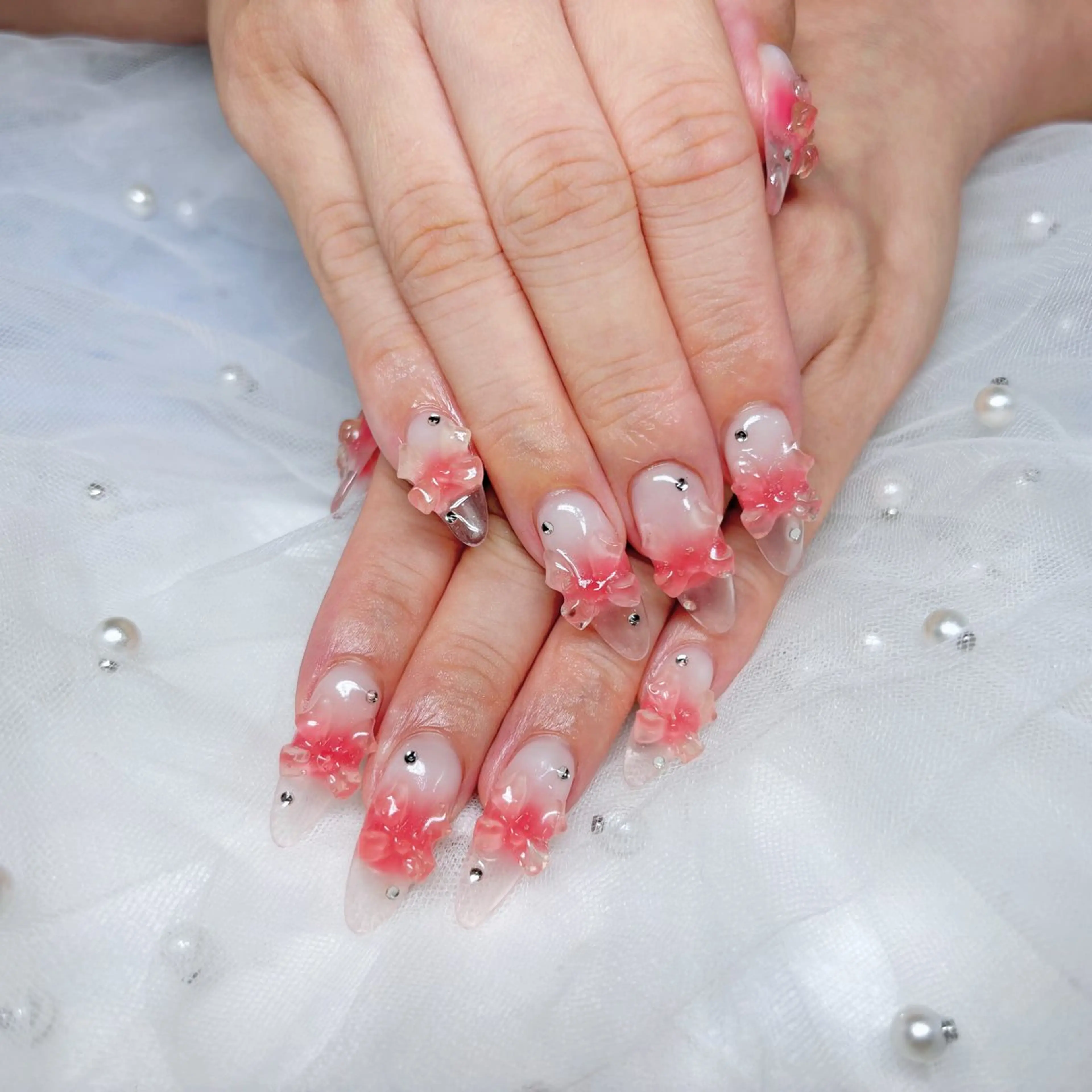 ネイル ハンドネイル H3 Nail Tsuki🦋💙のネイルデザイン