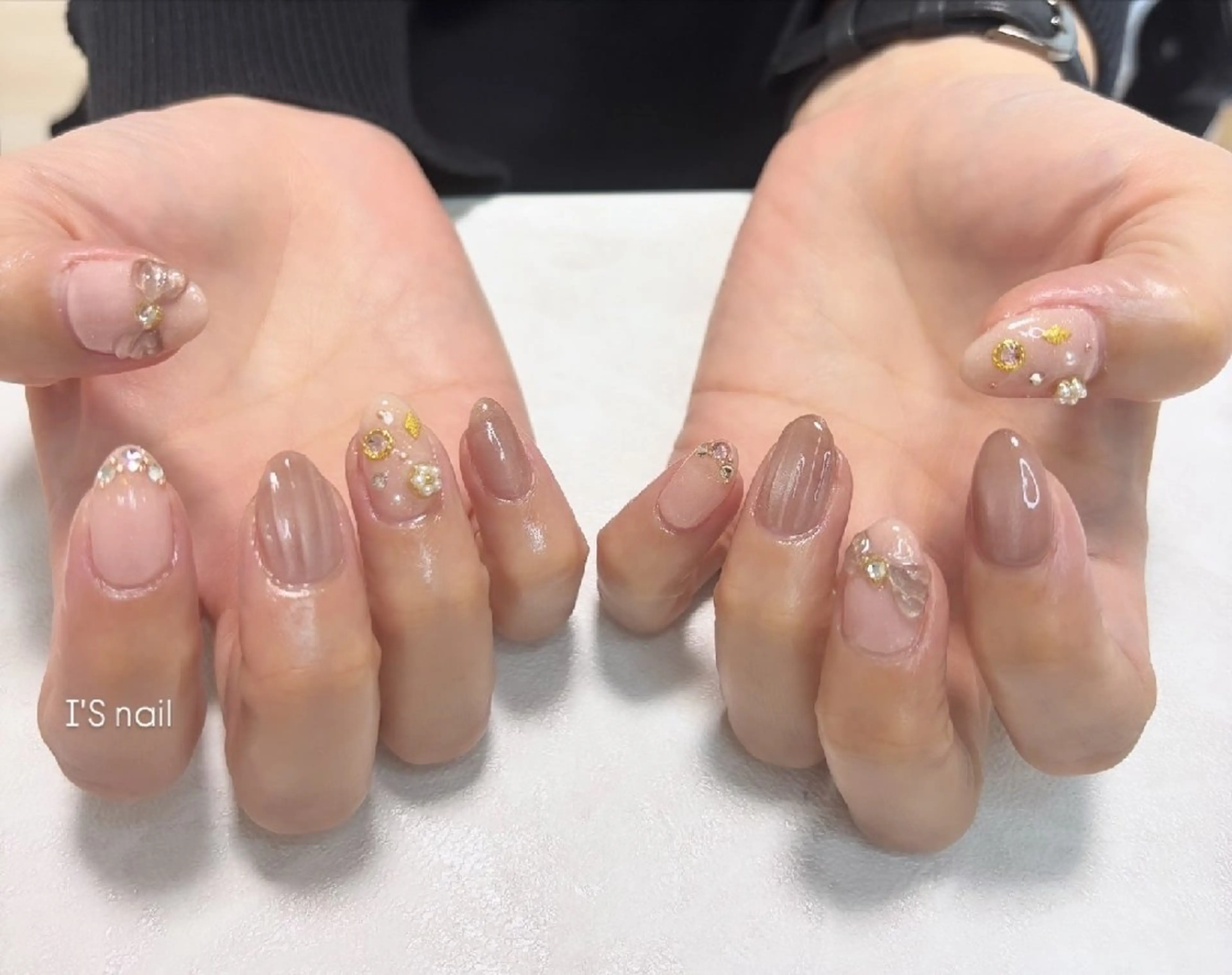 ネイル リボン ハンドネイル I'S nail 佐野のネイルデザイン