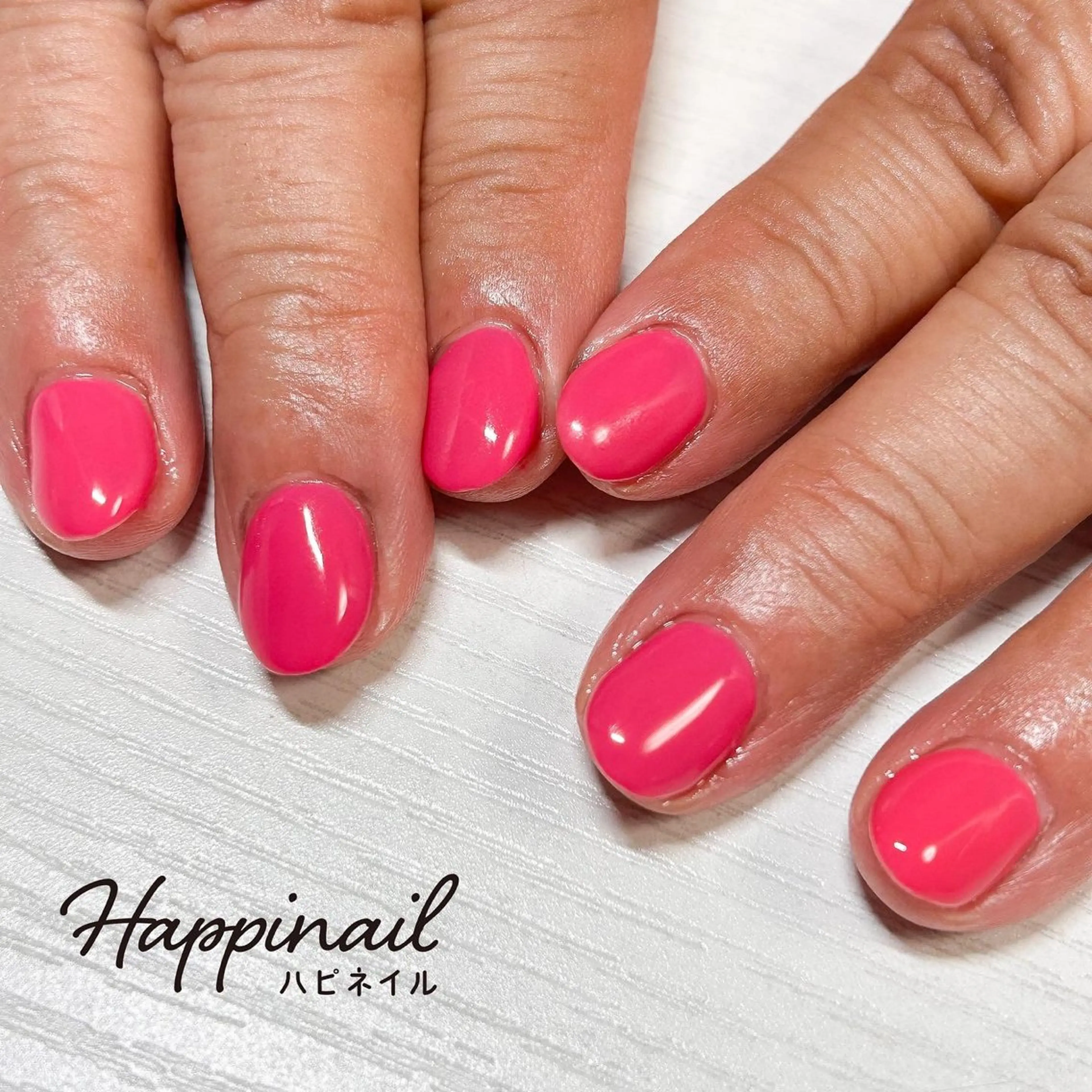 ネイル ワンカラーネイル ピンク ショートネイル ケアが得意なサロン Happinailのエステ・リラクイメージ