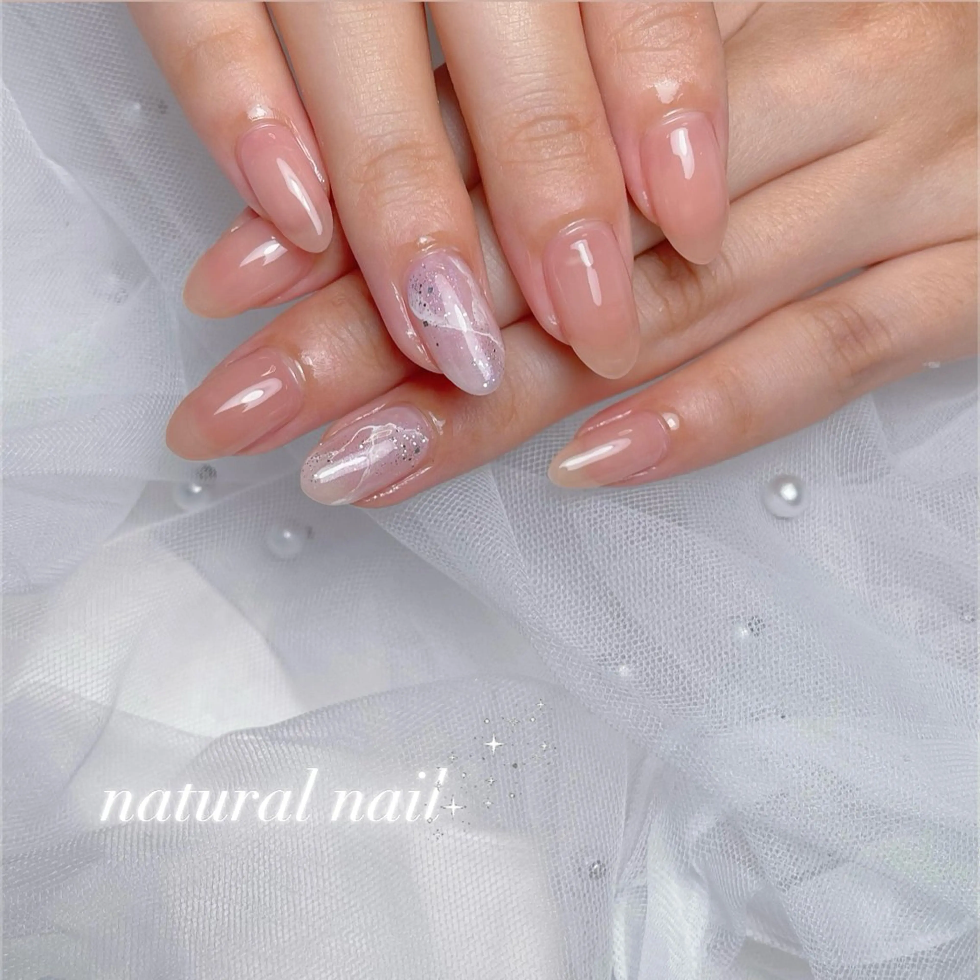 ネイル 長さ出し ジェルネイル 韓国ネイル パラジェル シンプルネイル ハンドネイル RE SALONのネイルデザイン