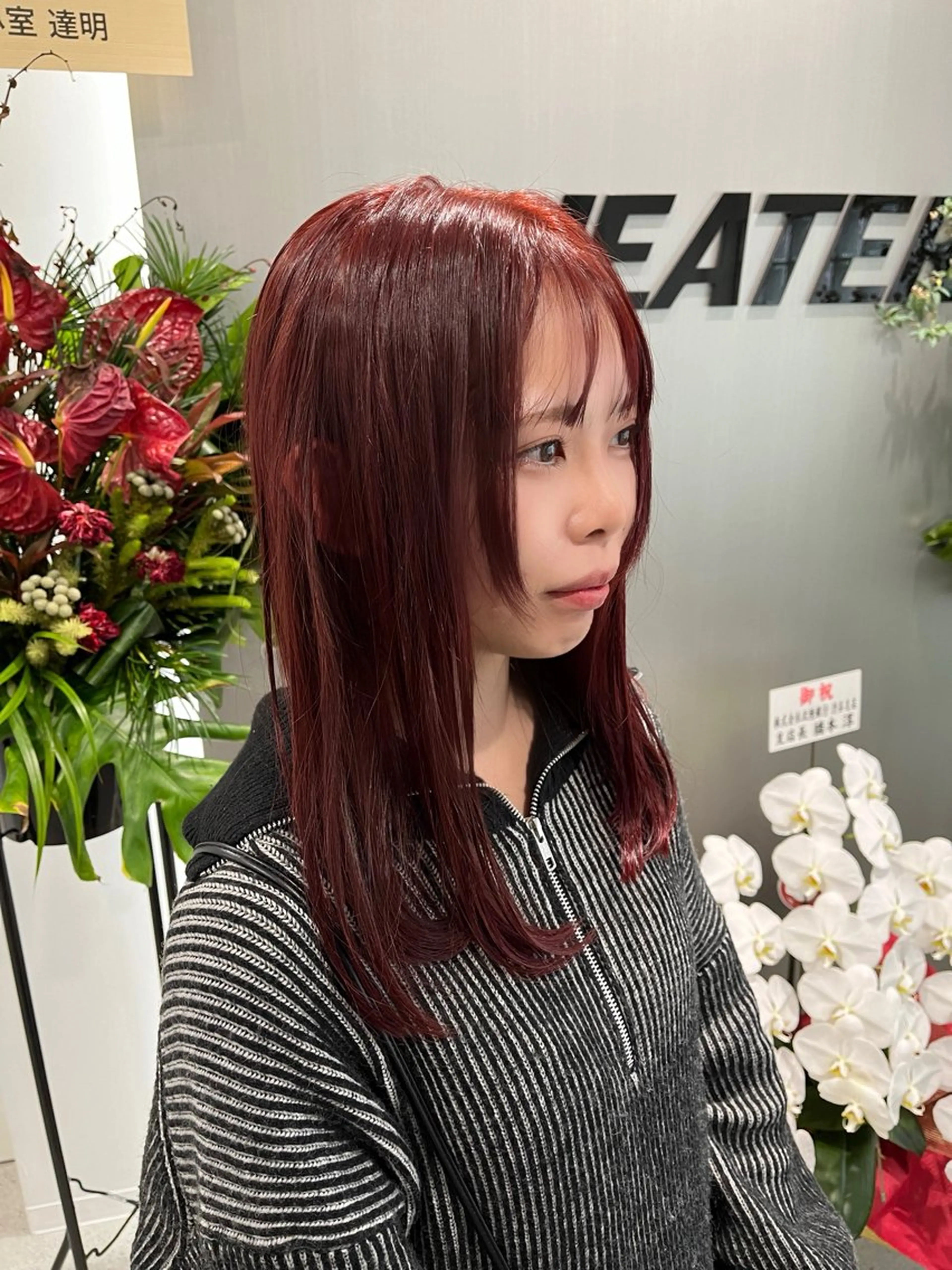 セミロング カラー 縮毛矯正/ハイトーン /パーマ/前原汐🎐のヘアスタイル