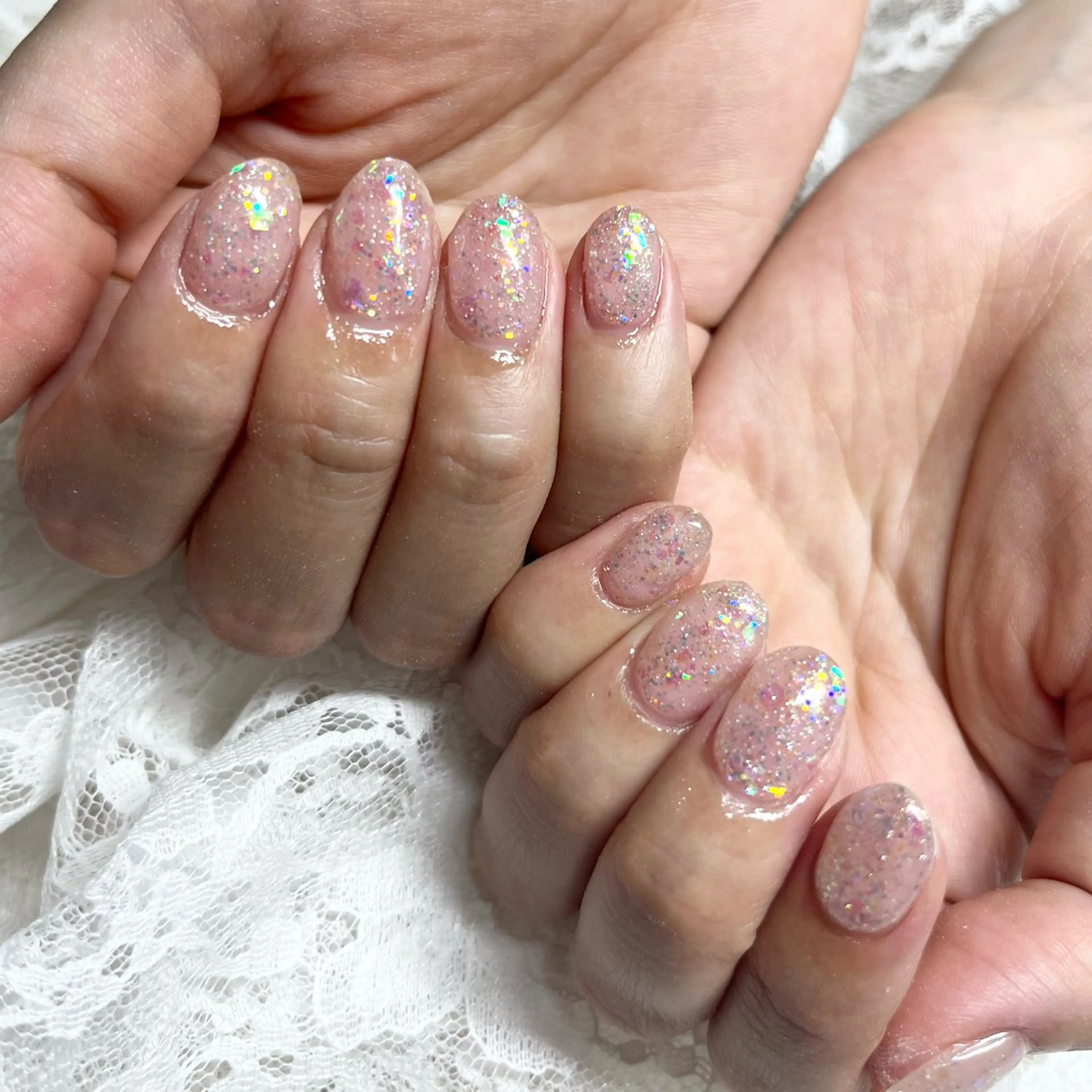 ネイル オーロラネイル ラメ(グリッター) ワンカラーネイル ハンドネイル Nail Salon Elpis所属・Nail Salon Elpisのネイルデザイン