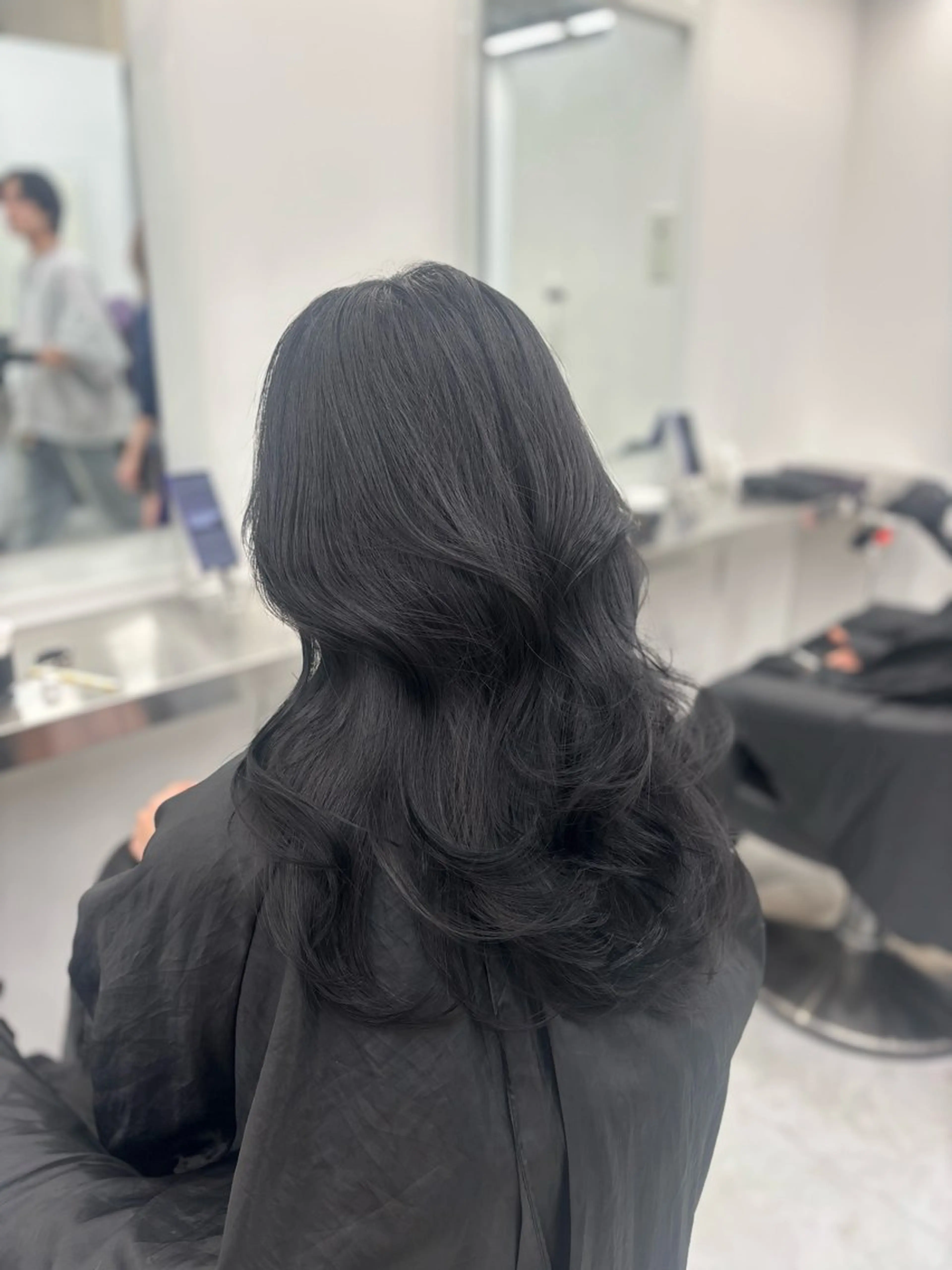 ロング カラー カット ヘアカラー 韓国風暗髪ヘア🤍 🫧MIREIのヘアスタイル