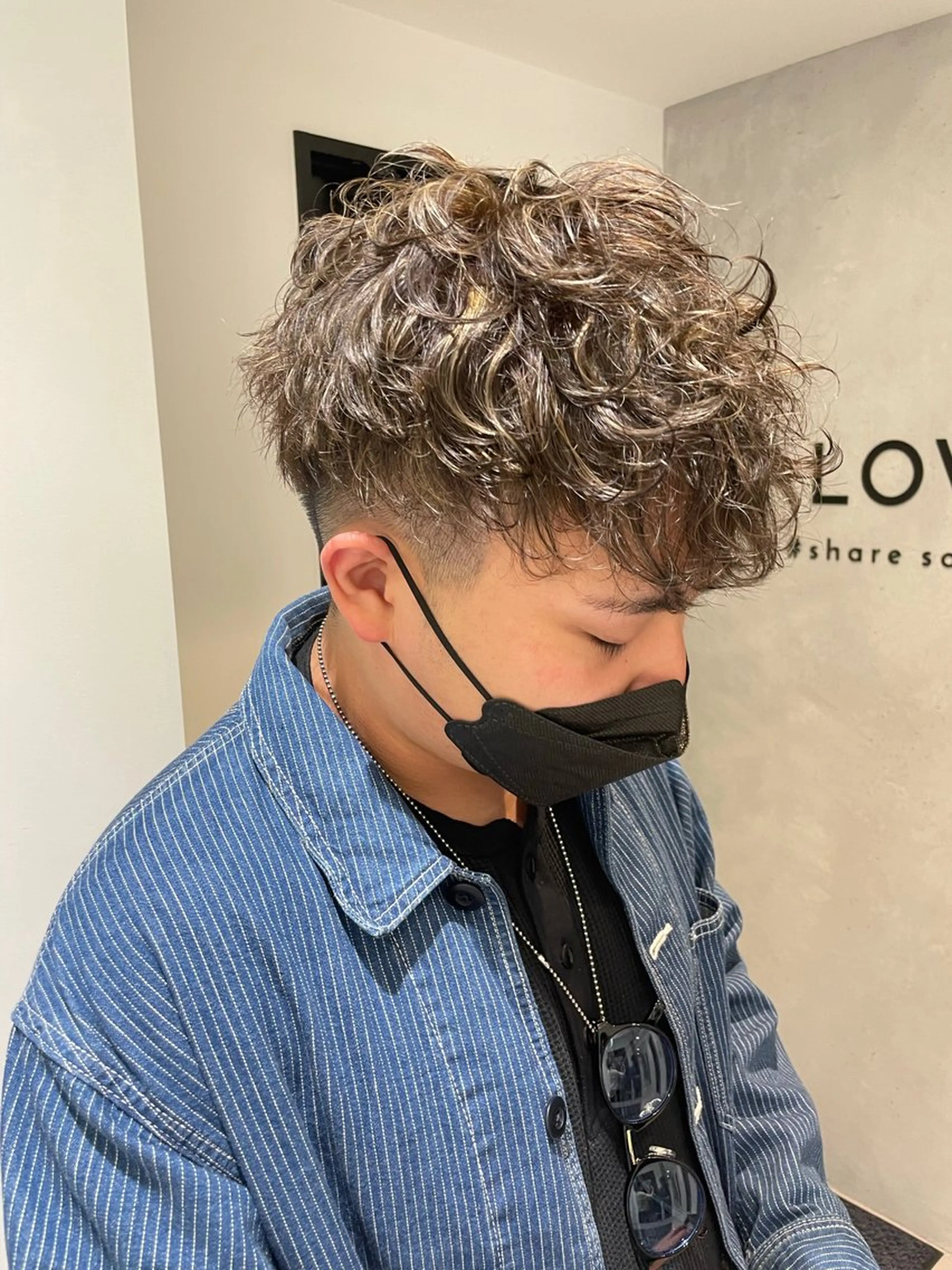 ショート カラー パーマ メンズ カット ヘアカラー パーマ ヘアセット メンズ特化 パーマ/オザワのヘアスタイル