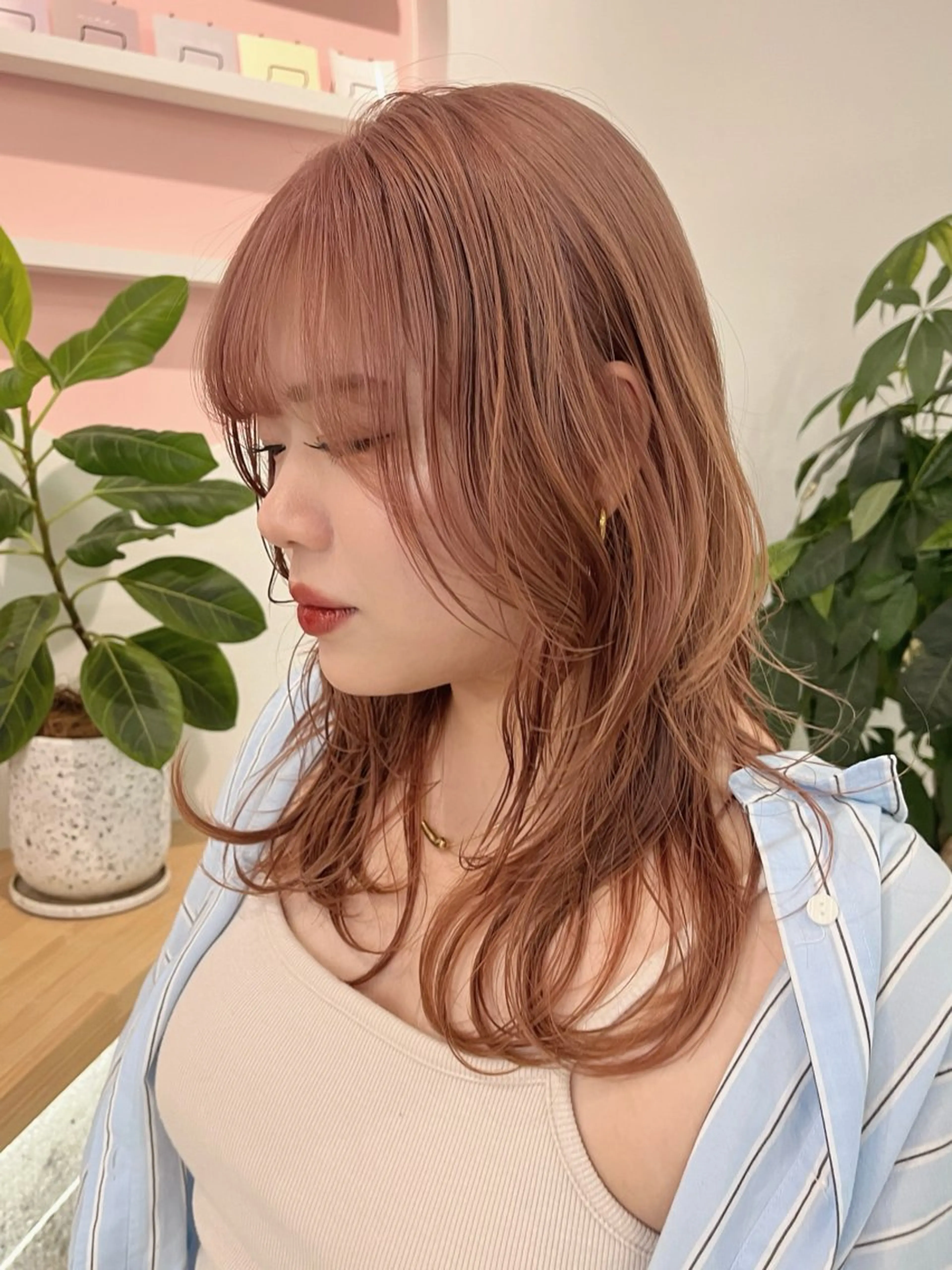 セミロング ヘアカラー トリートメント marino/ カラー/顔周りカットのヘアスタイル