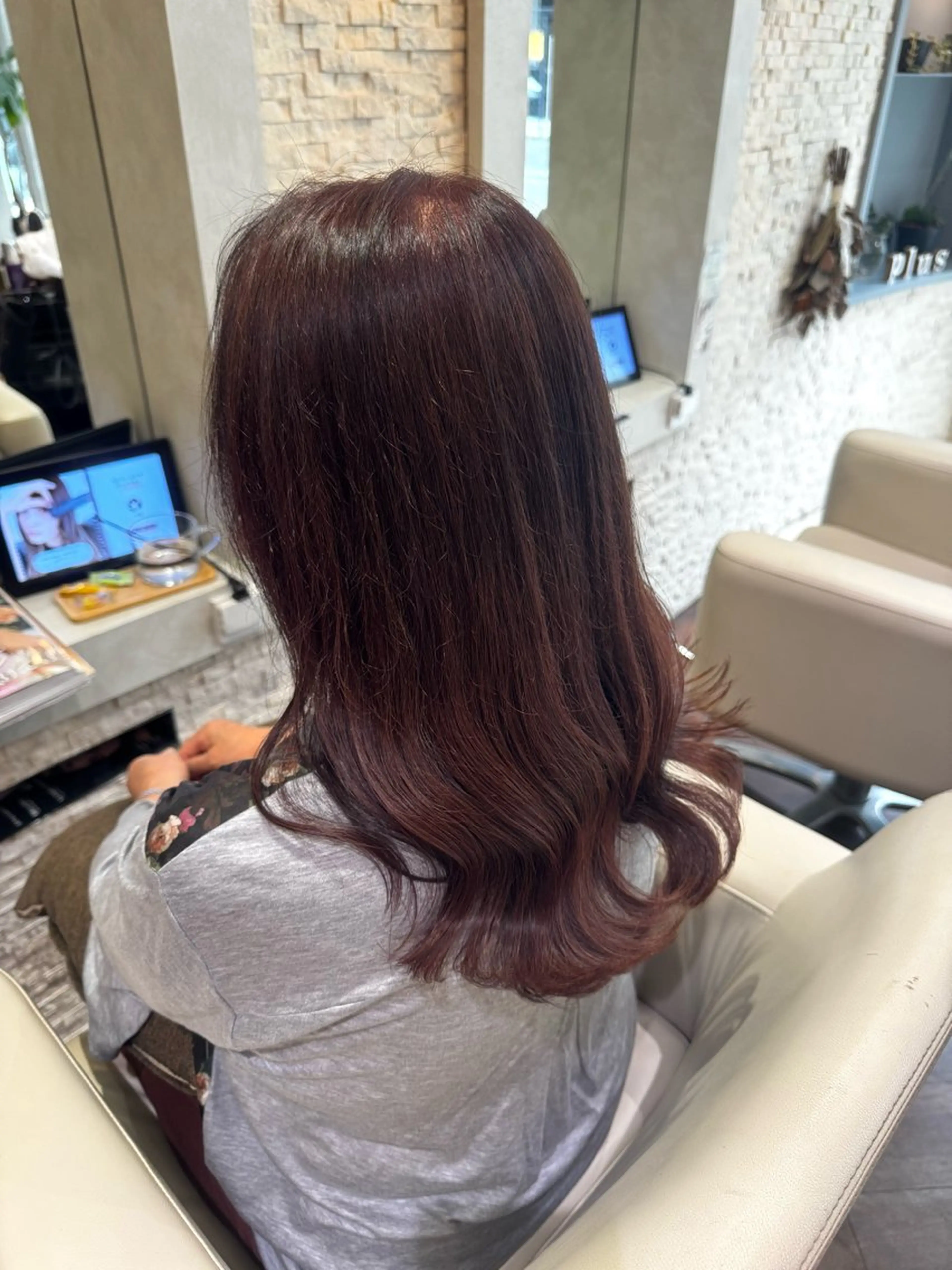 セミロング ピンクブラウン カット ヘアカラー トリートメント 💎五十嵐 千夏💎のヘアスタイル