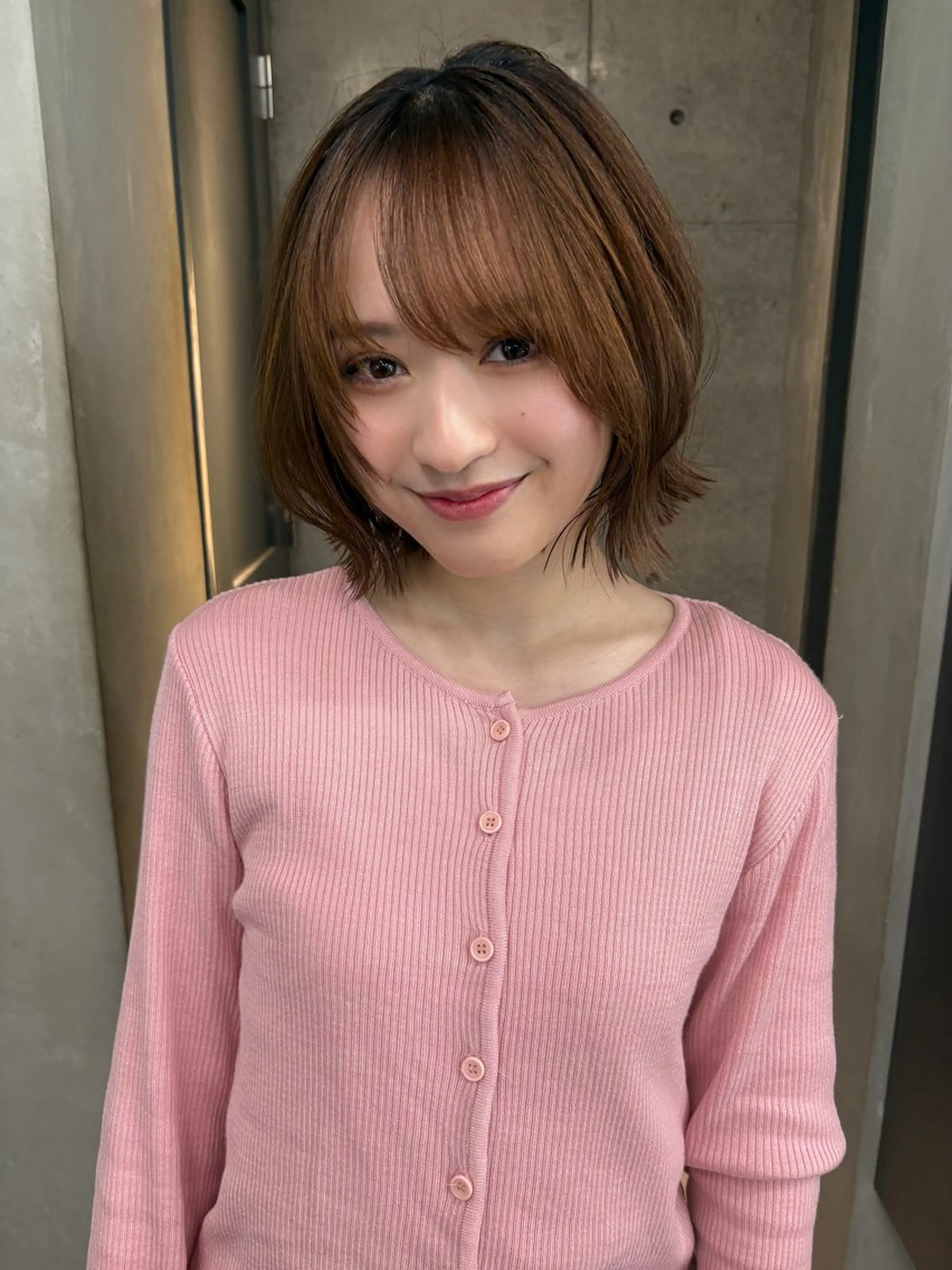 ミディアム カラー カット ヘアカラー トリートメント レイヤー/柔色 カラー/SAkiのヘアスタイル