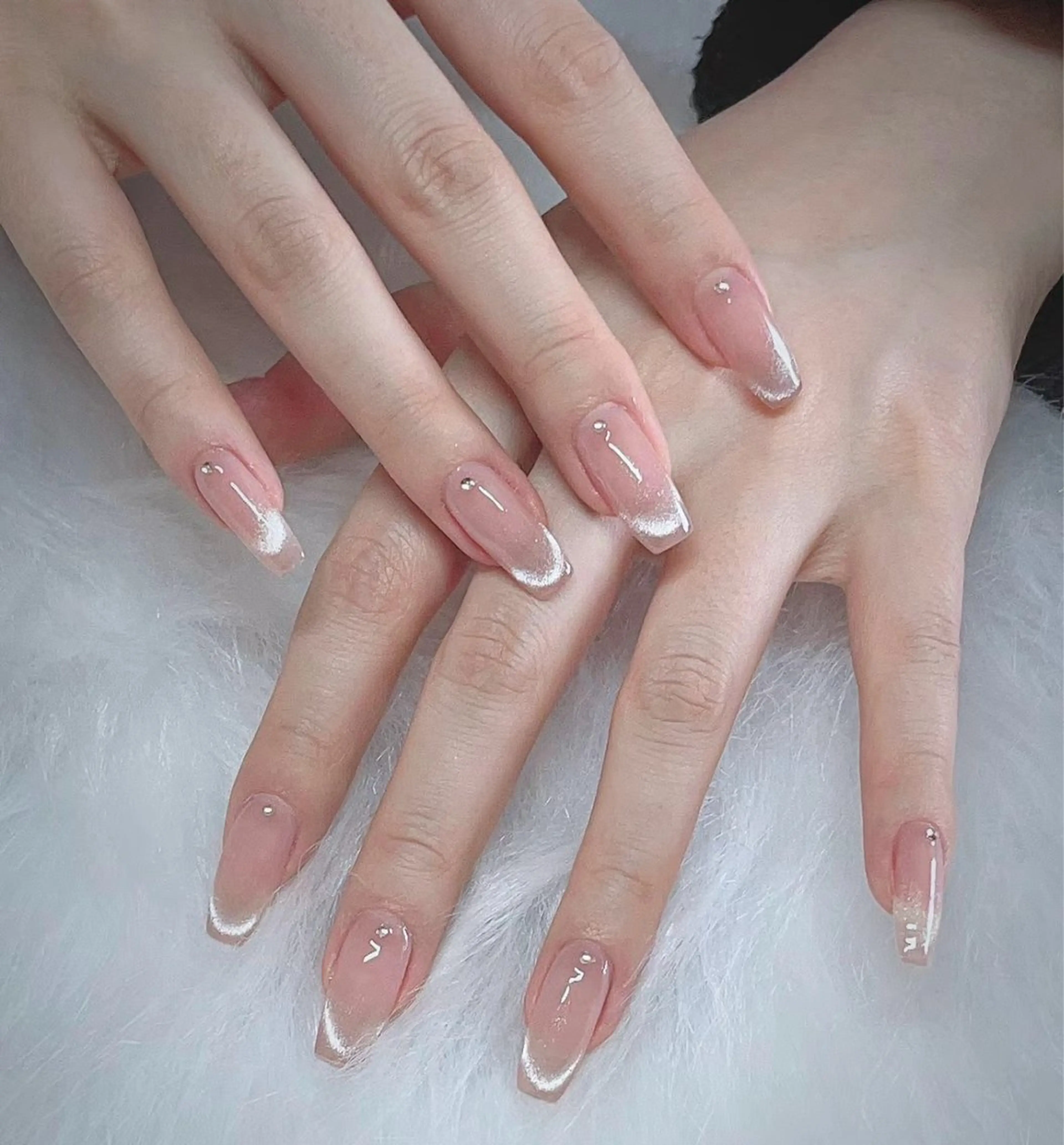 ネイル ストーンネイル フットネイル Kaka_ パラジェル、長さだしのネイルデザイン