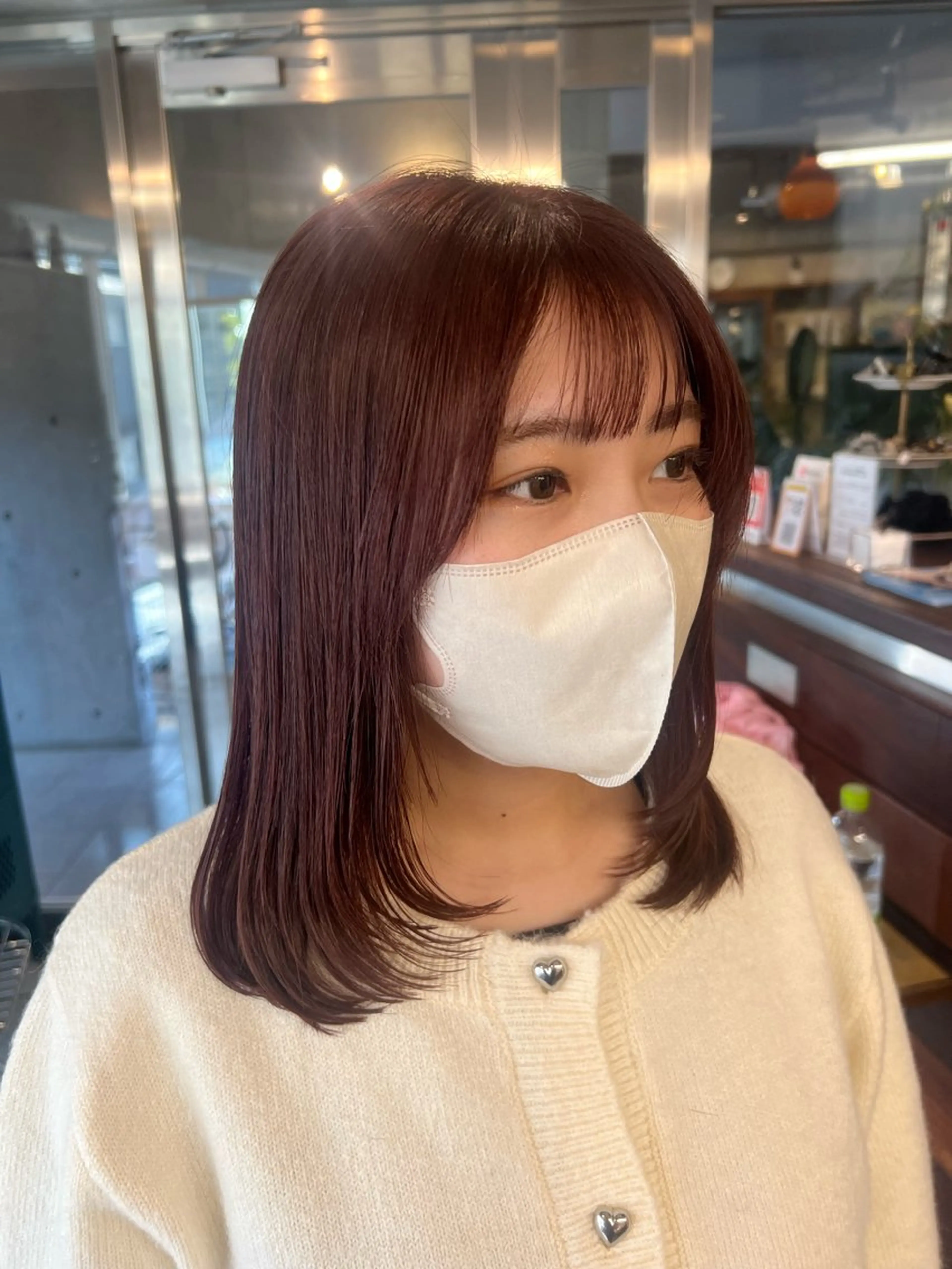 ミディアム ヘアカラー 土田かほ/本日🈳 透明感カラー🍃のヘアスタイル