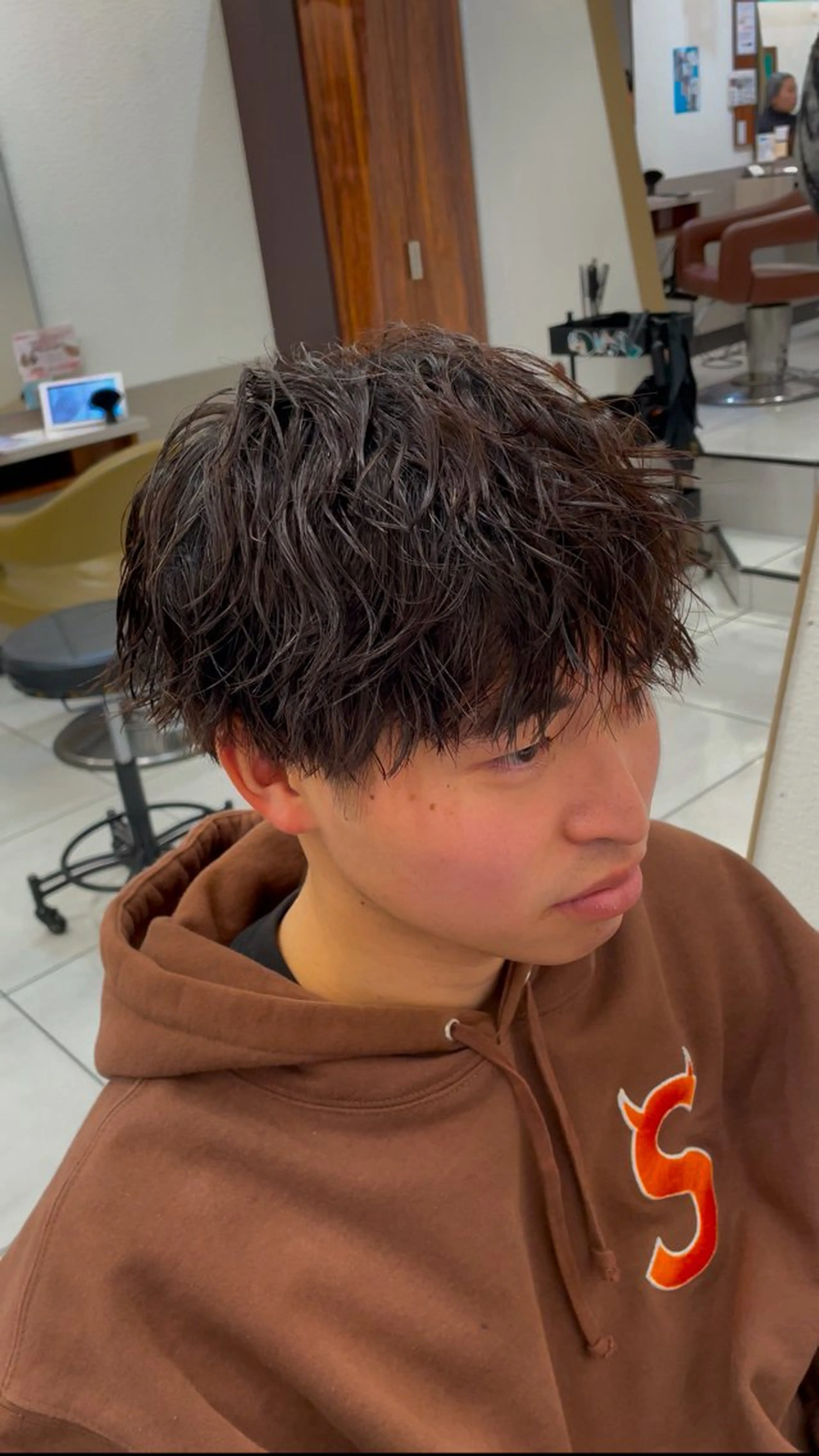 パーマ メンズ カット パーマ 伊藤 隆星のヘアスタイル