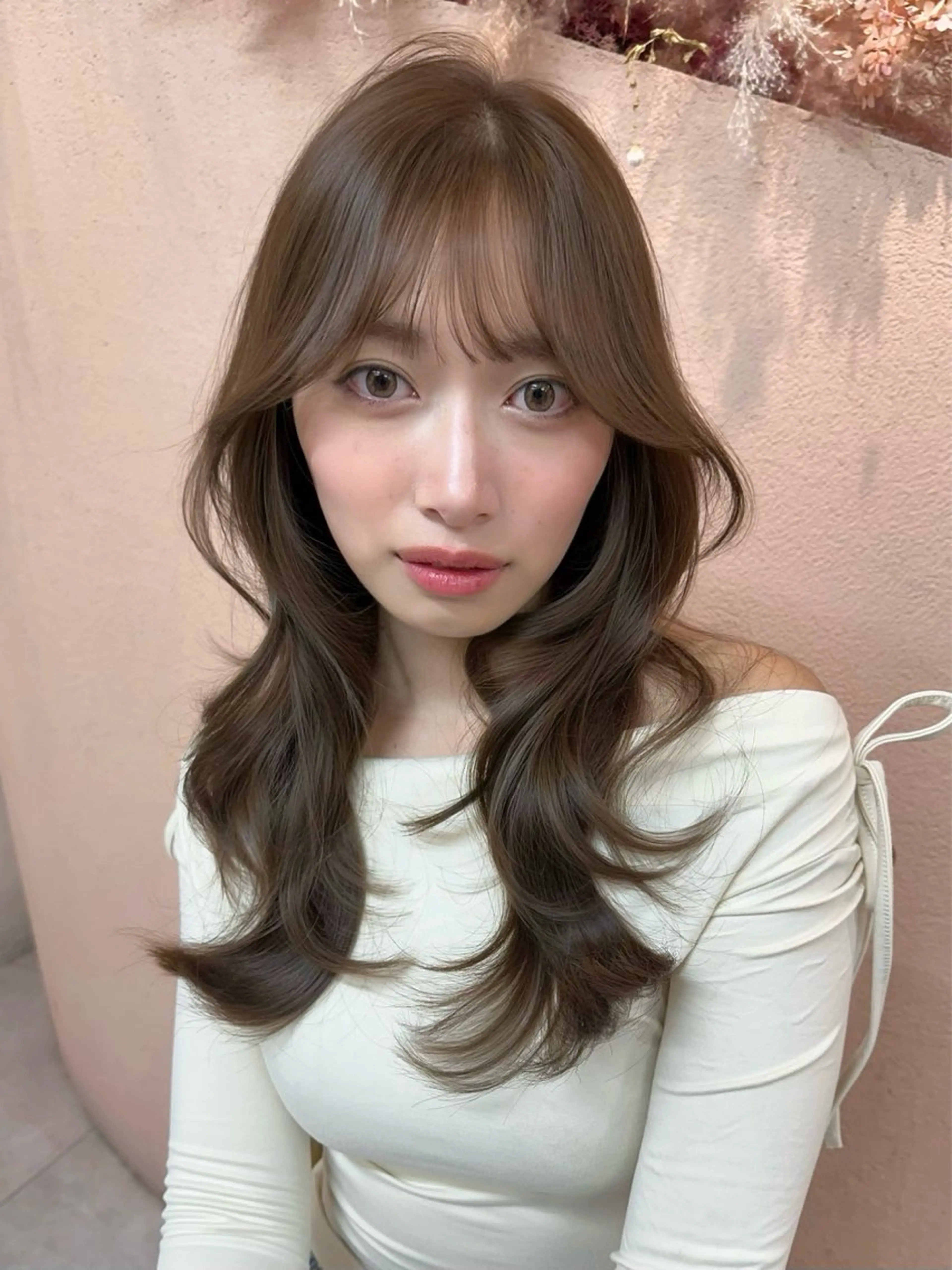 ロング カラー レイヤーカット カット ヘアカラー 韓国ヘア🦢🖤 Sayumiのヘアスタイル