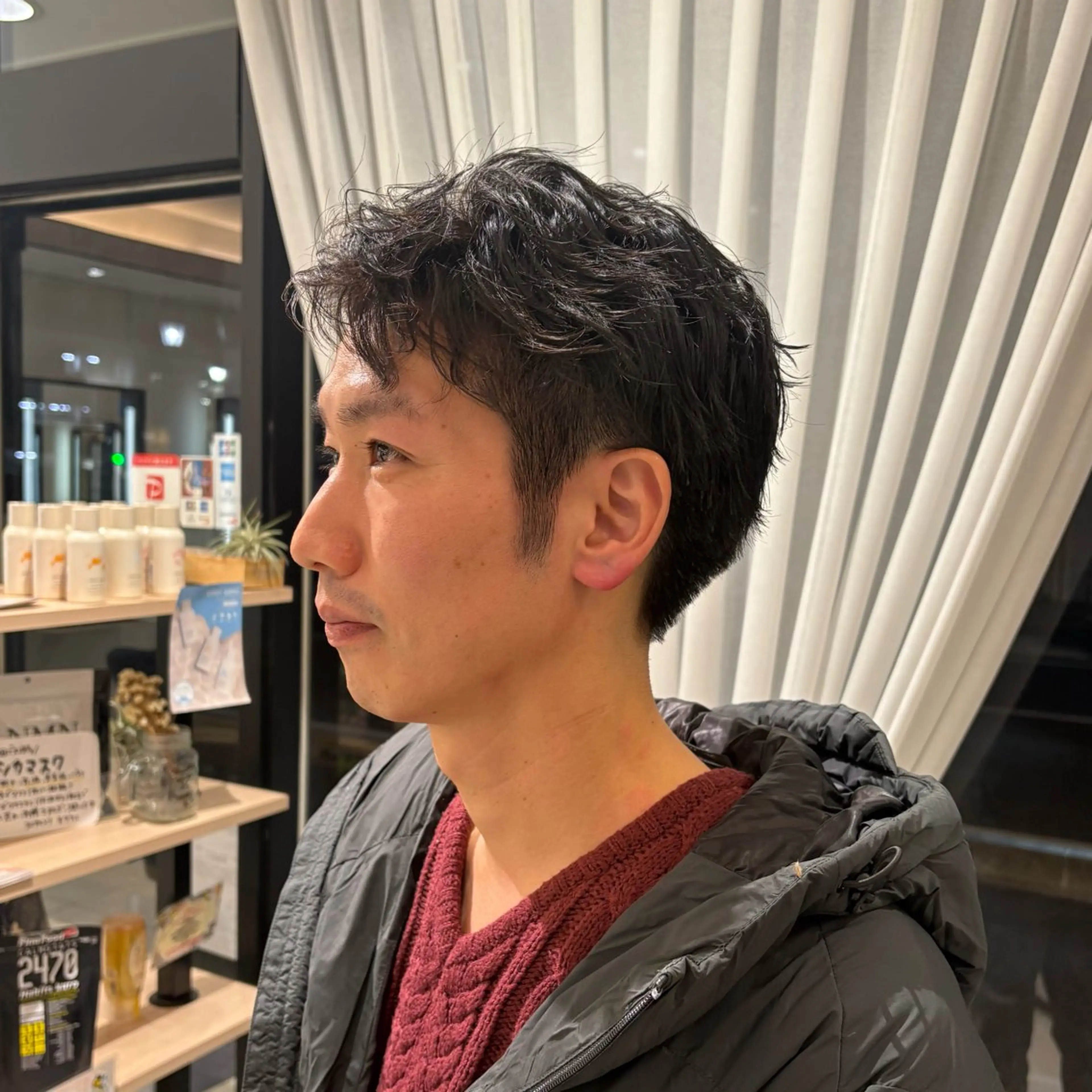 メンズ カット パーマ ハルカ/暖色カラー/ ブリーチカラーのヘアスタイル