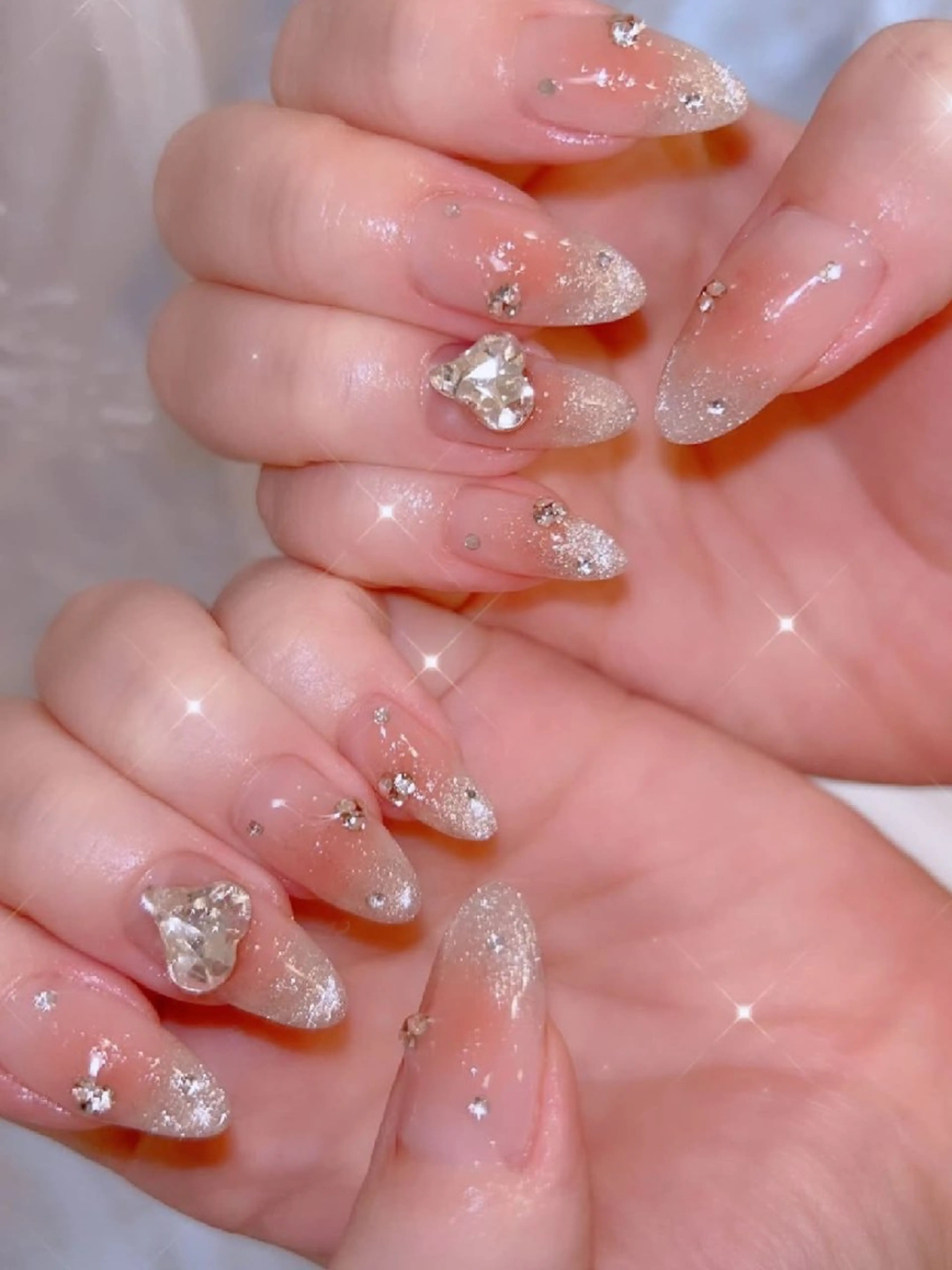 ネイル 長さ出し ジェルネイル 韓国ネイル マグネットネイル ニュアンスネイル ハンドネイル I LOVE ME  NAIL.｡.:*♡のネイルデザイン