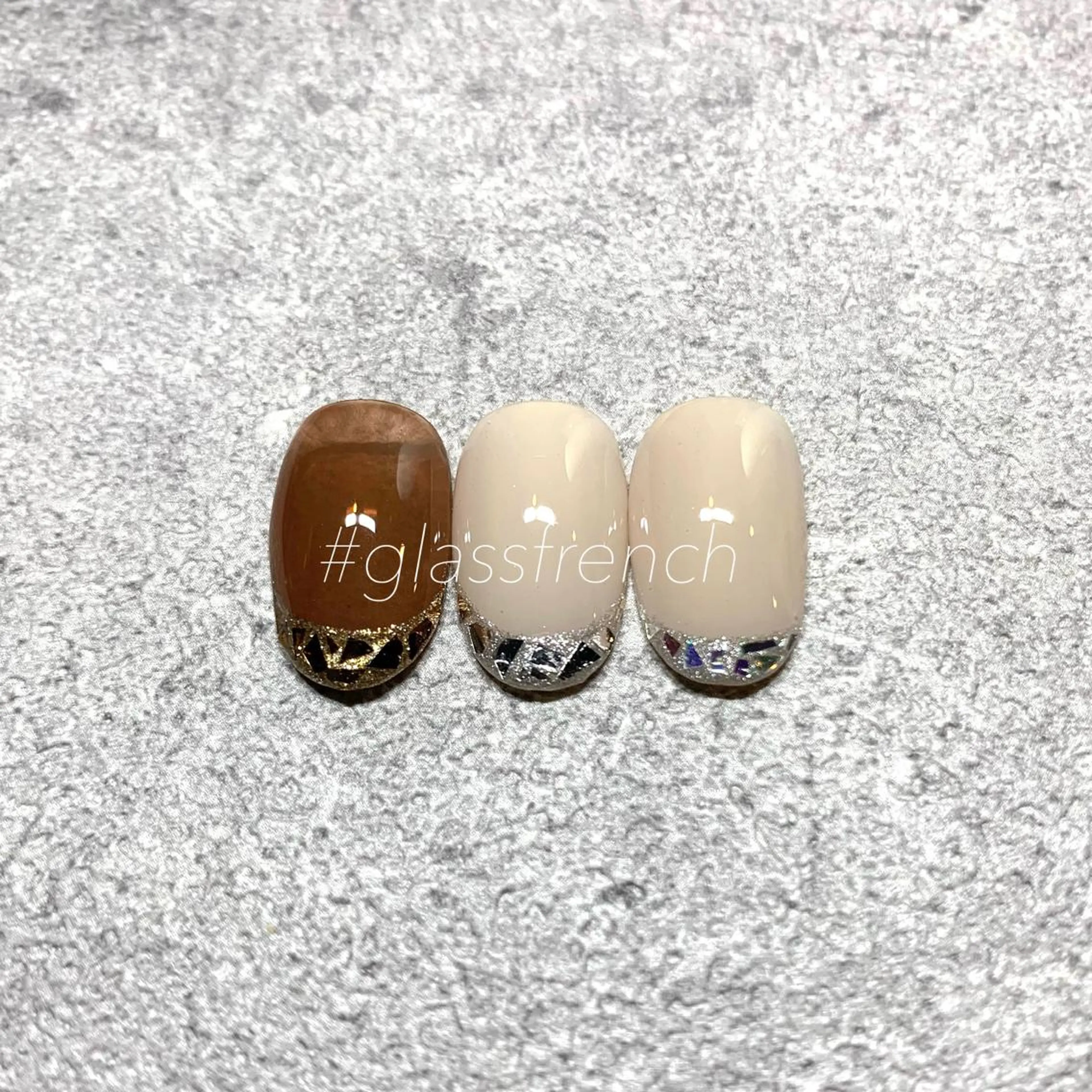 ネイル アートネイル フレンチネイル ガラスフレンチ na kaのネイルデザイン