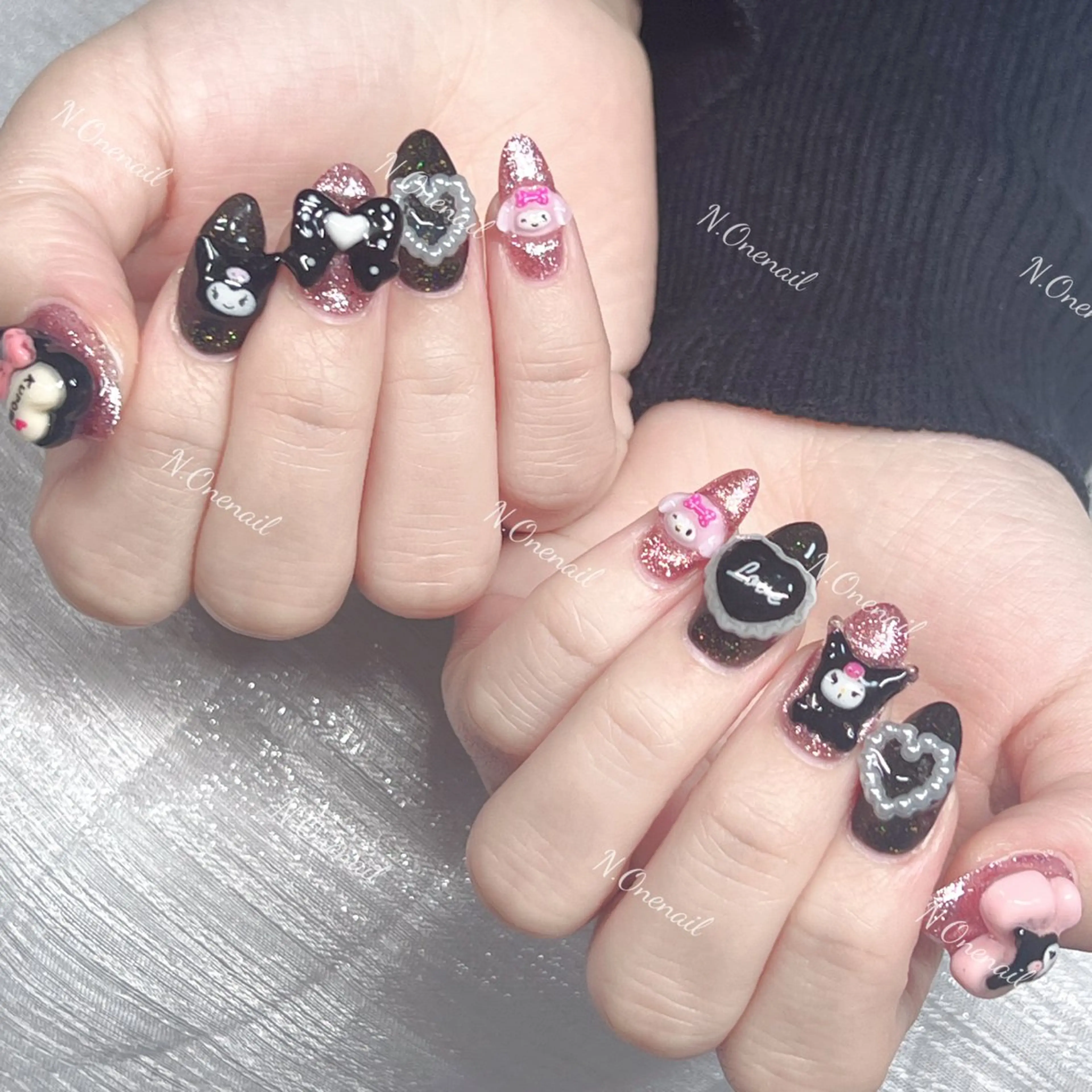 ネイル アートネイル グラデーション キラキラネイル ニュアンスネイル オフィスネイル 長いだし/スカルプ/ パラシェルN.oneのネイルデザイン