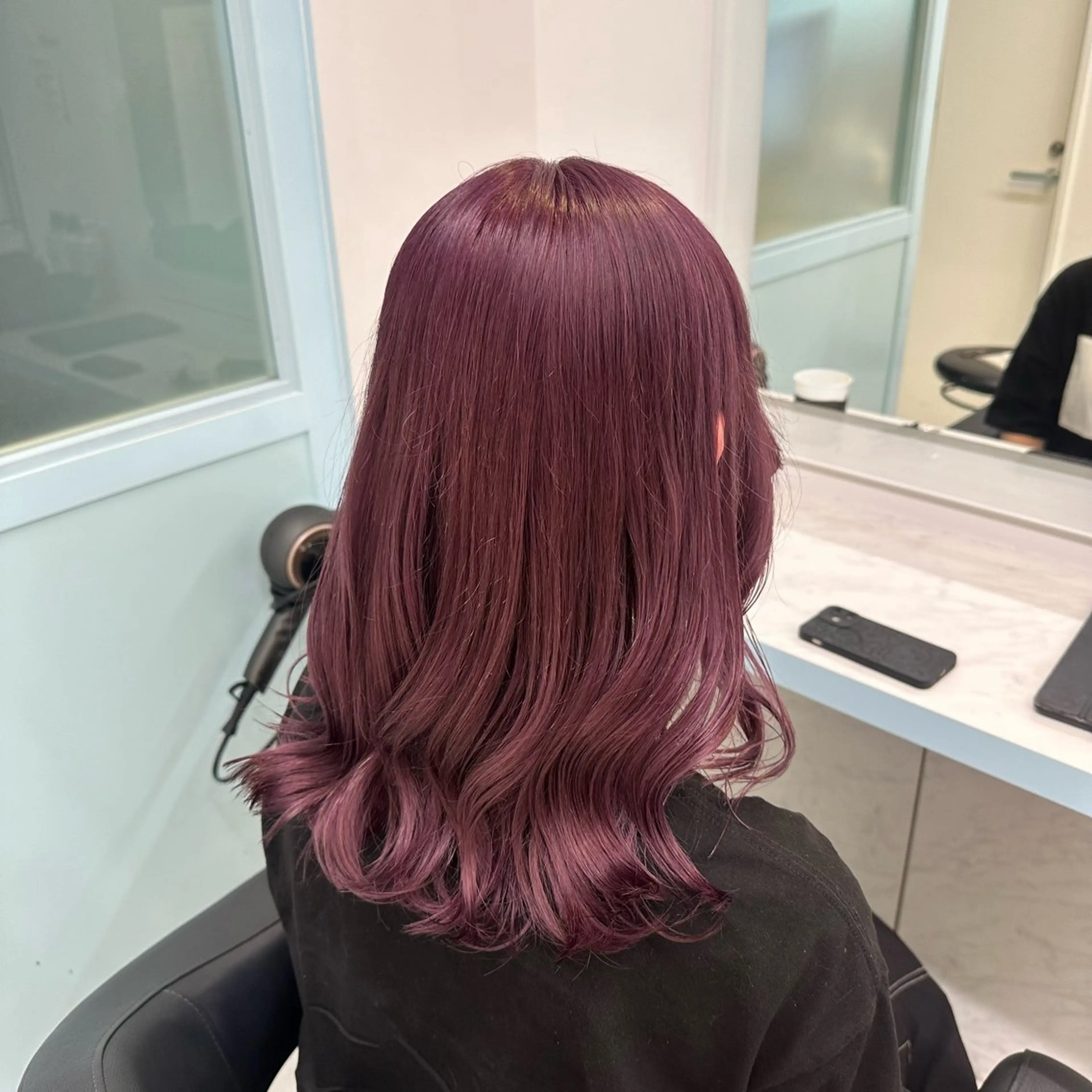 セミロング パーマ ヘアカラー トリートメント ヘッドスパ ヘアセット 暖色🩷透明感カラー ♡Maika♡のヘアスタイル