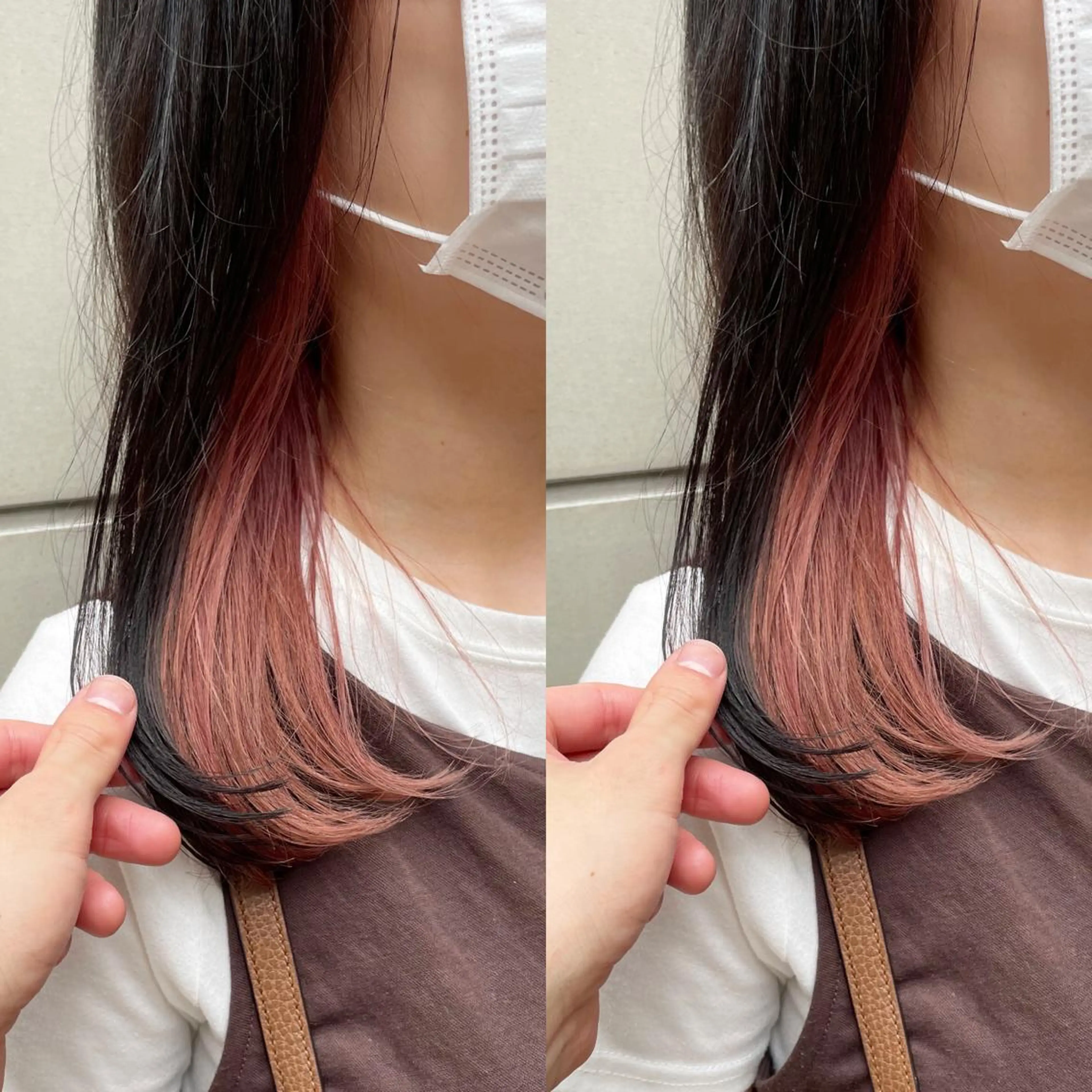 ミディアム カラー ピンクカラー 大人上品な ハイライト🪄イワヤのヘアスタイル