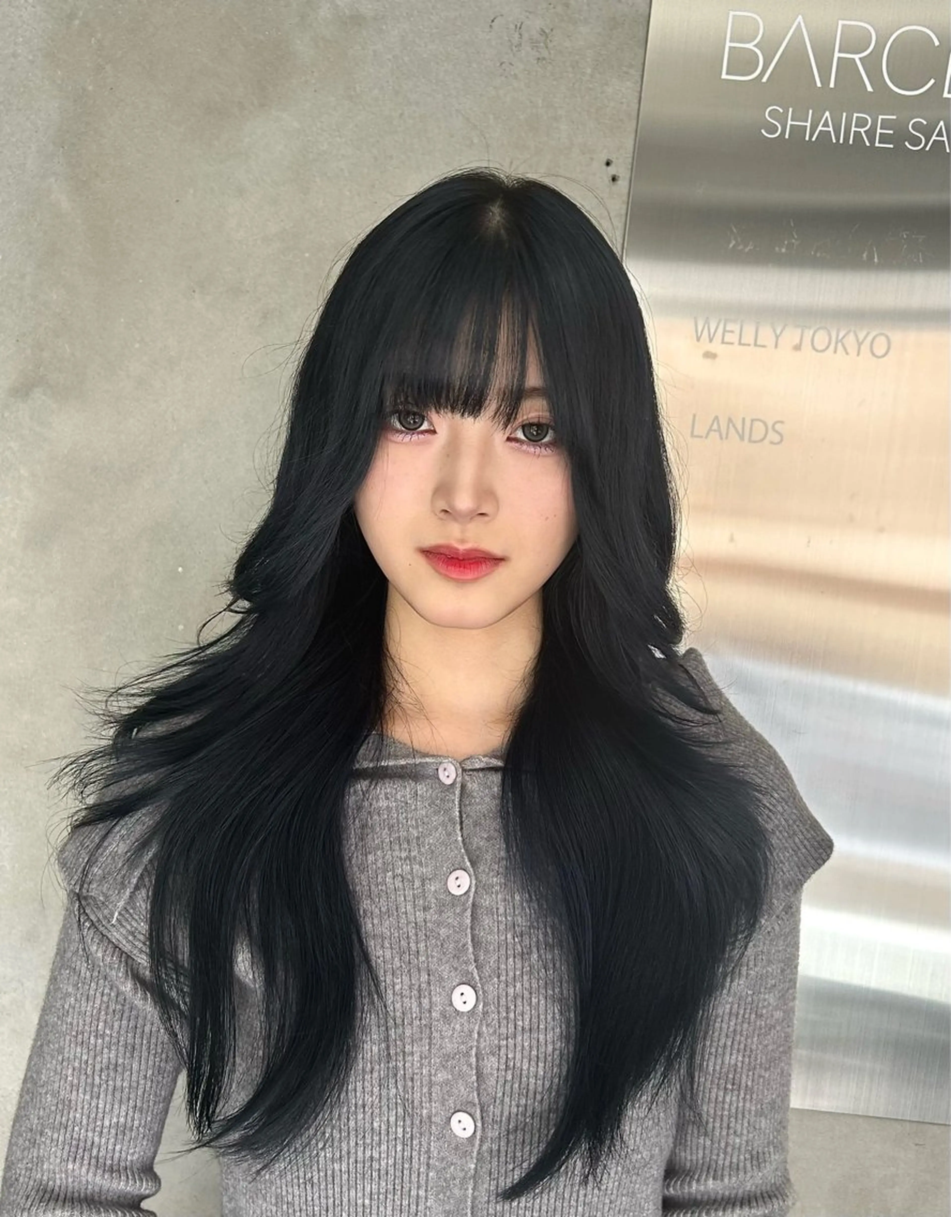 カラー 黒髪 ブリーチ ブルーカラー ブルーブラック 二宮 陽太のヘアスタイル