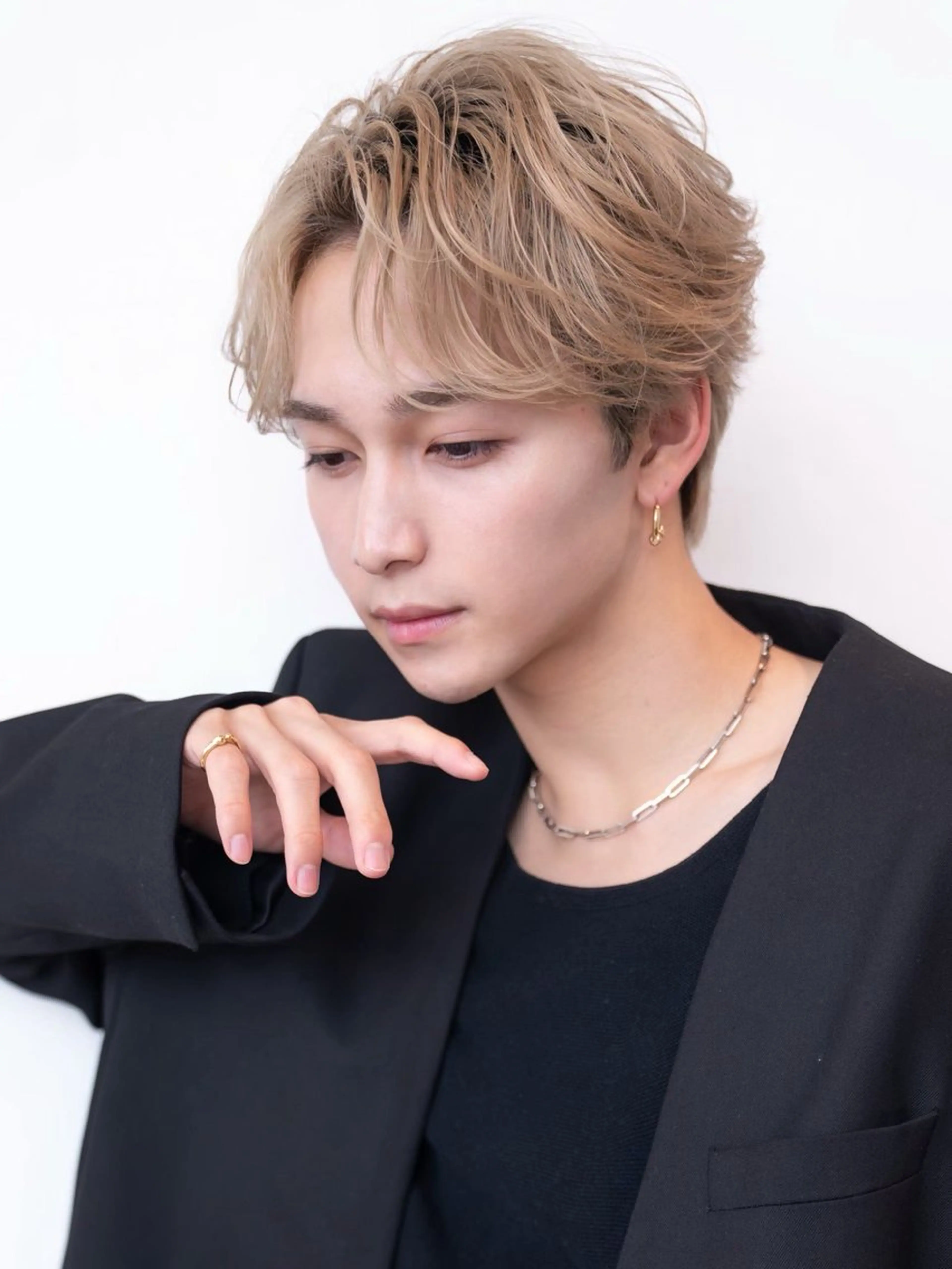 メンズ センターパート メンズ韓国風 カット 渋谷駅/ボブパーマ/ レイヤー/ケンコウのヘアスタイル