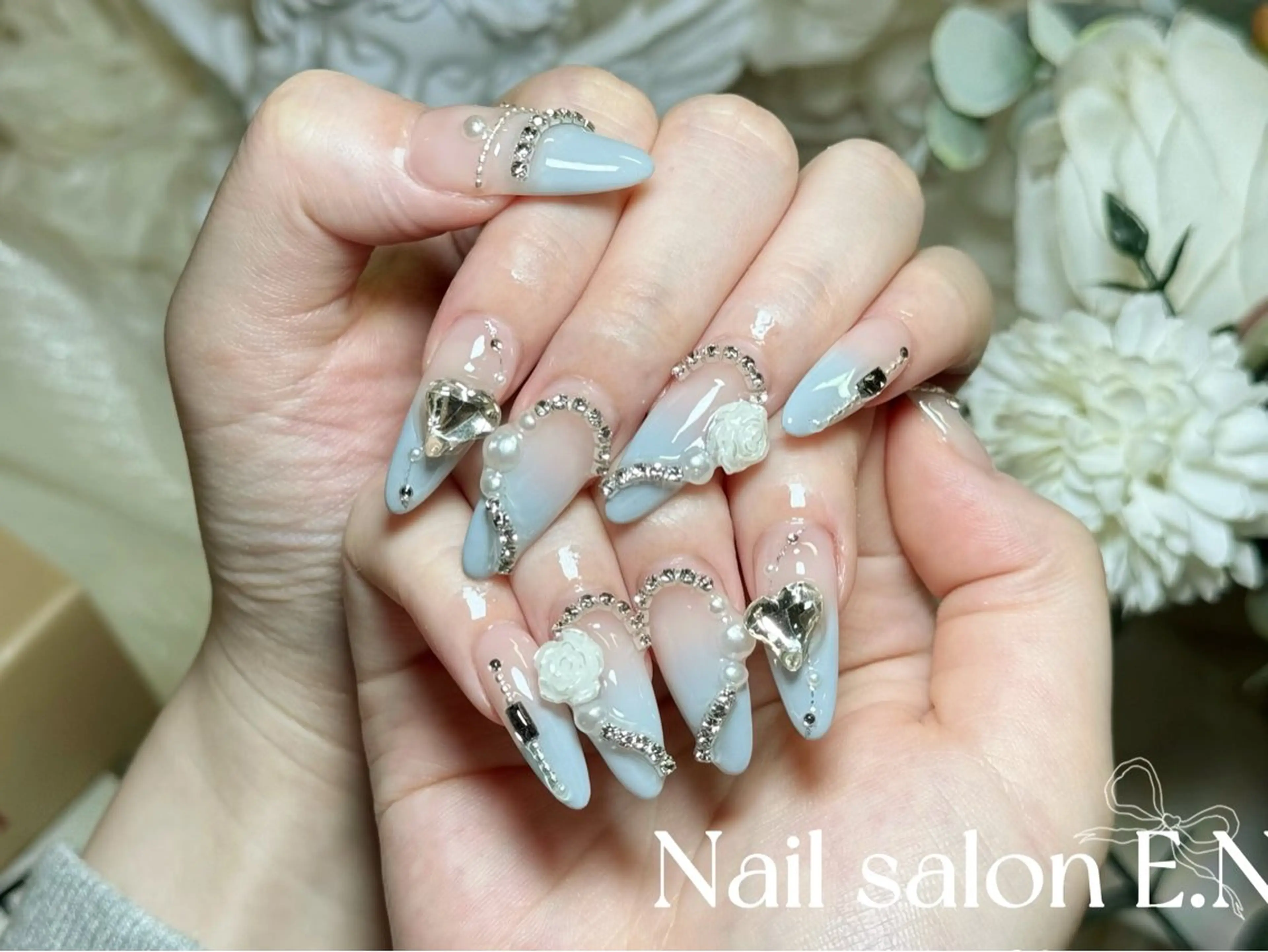 ネイル アートネイル オーロラネイル ブラウン クリアネイル フレンチネイル E.N🦋 長さ出し/持ち込みのネイルデザイン