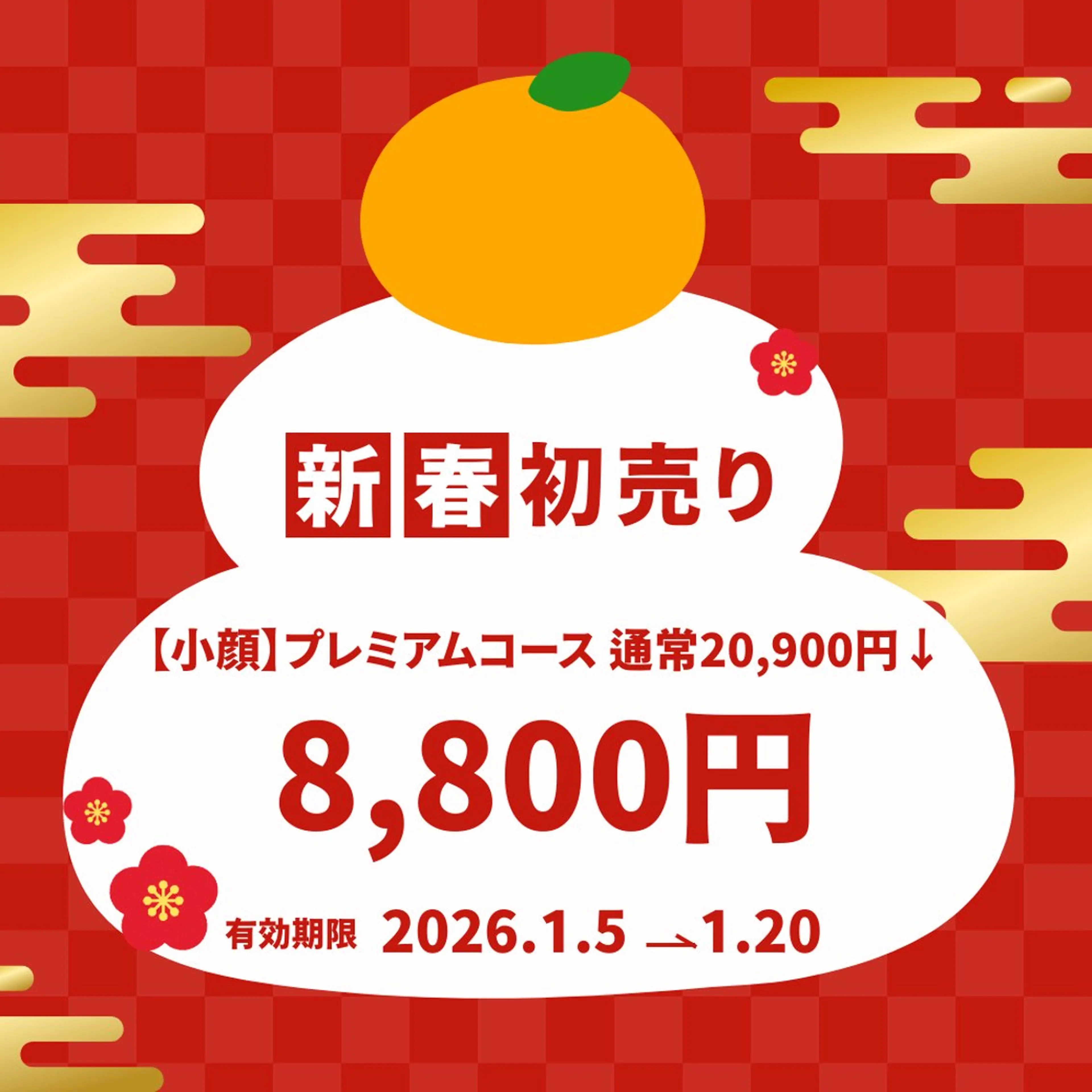 【新春初売りクーポン】Qpuプレミアムコース20900円→８８００円の写真