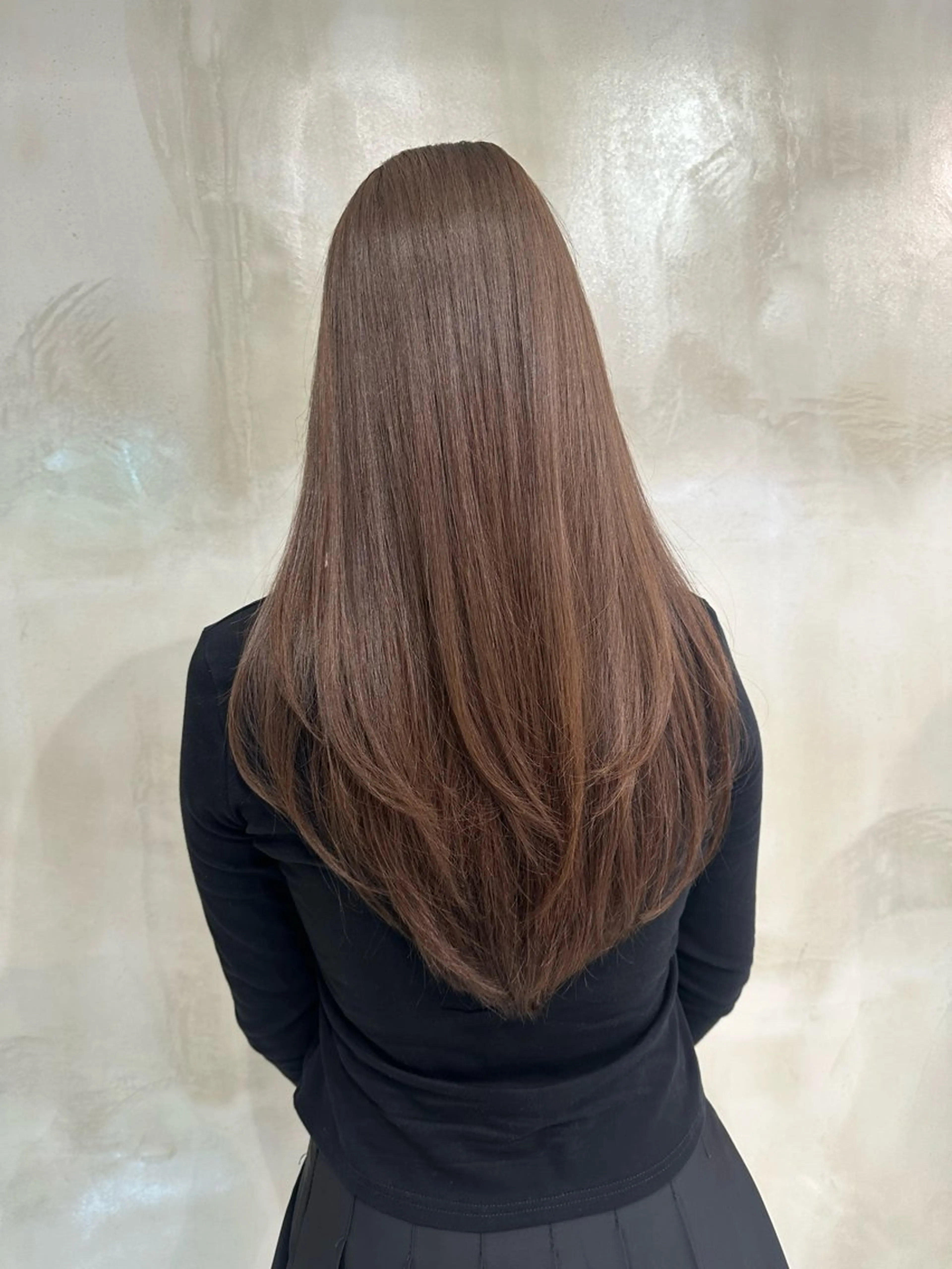 ロング カラー ブラウンカラー ヘアカラー Airi 韓国y2k レイヤーカットのヘアスタイル