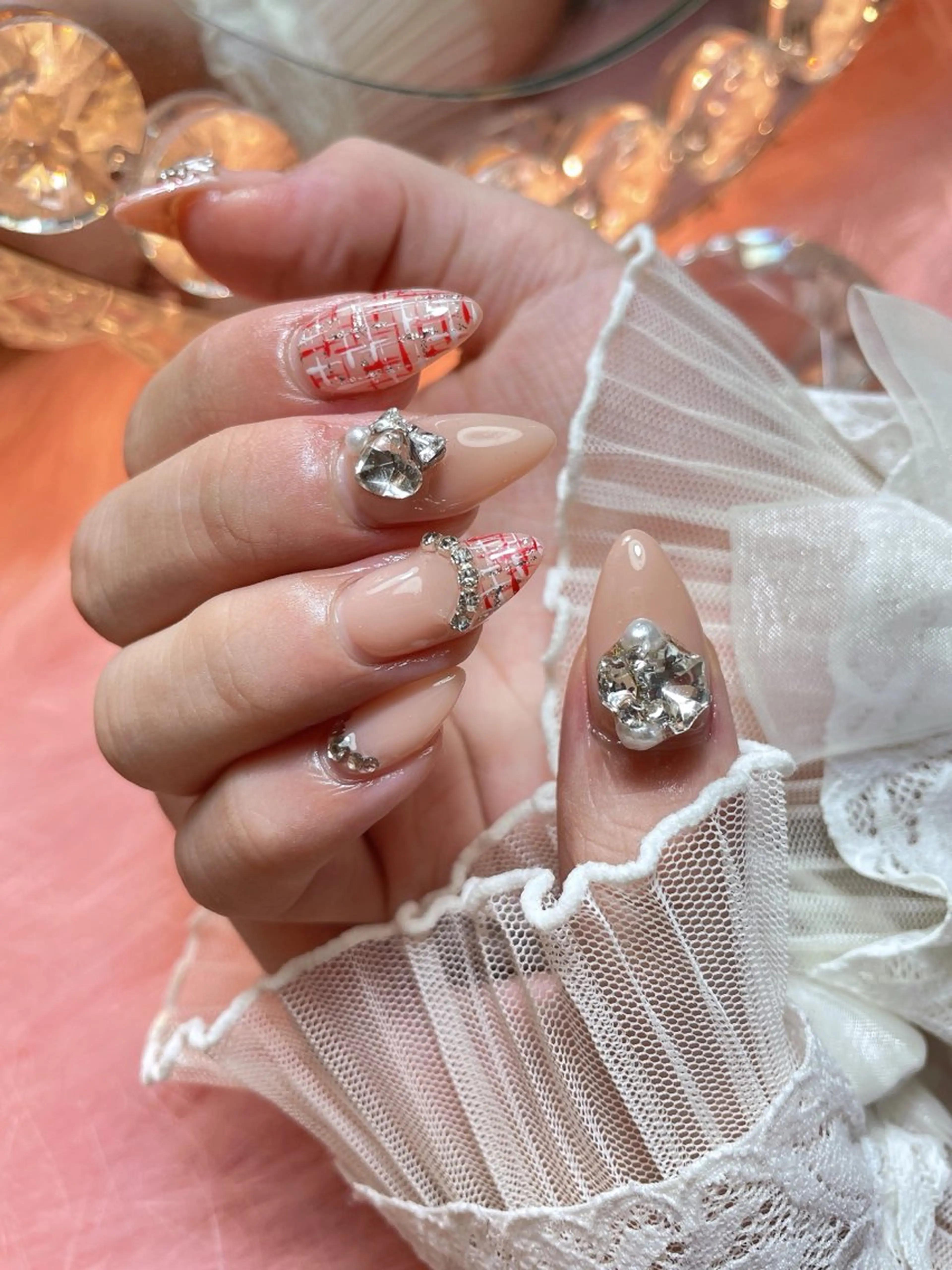 ネイル 23時まで❤︎韓国、 ワンホンネイルのネイルデザイン