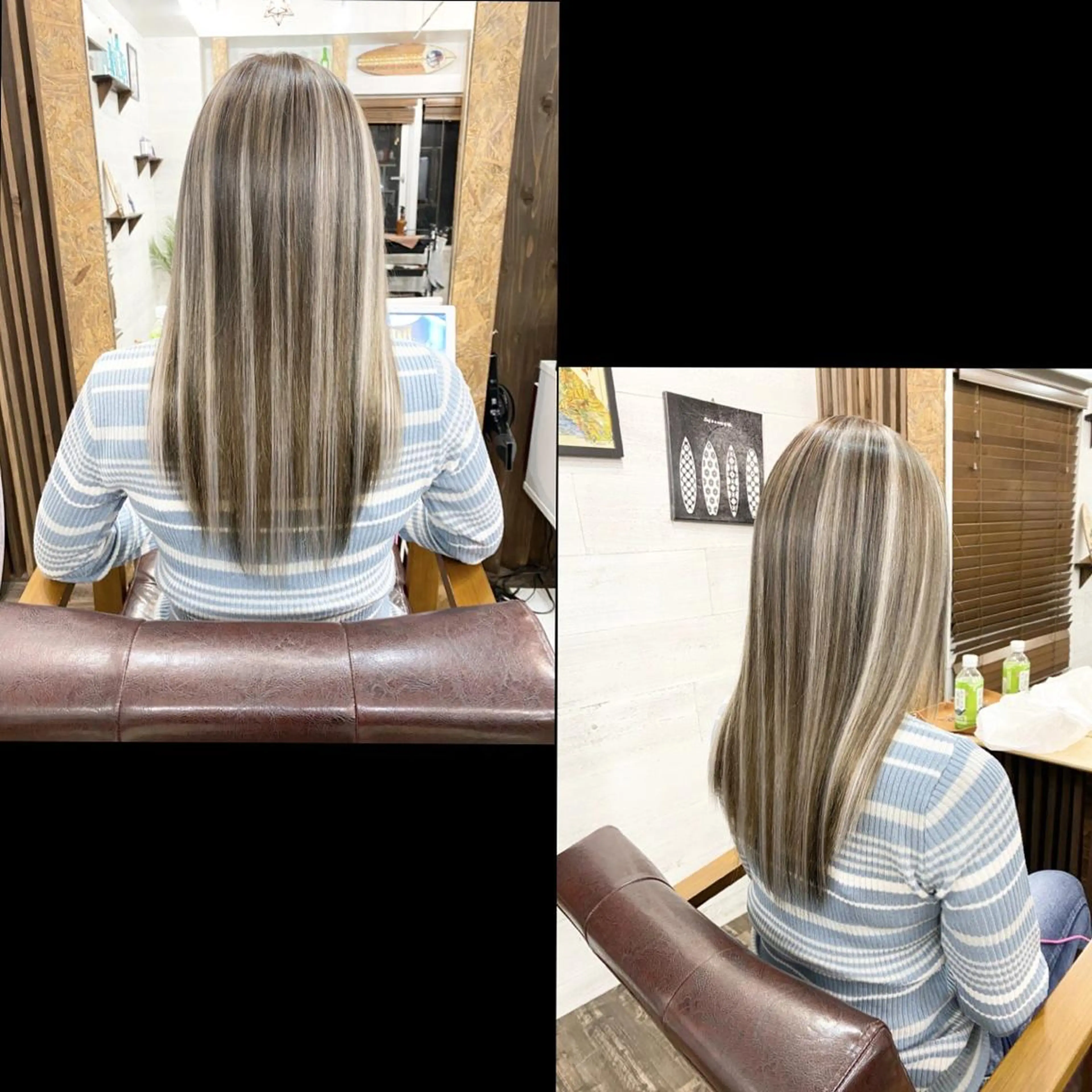 セミロング カラー ✯カラー&編み込み エクステ✯池田智博✯のヘアスタイル