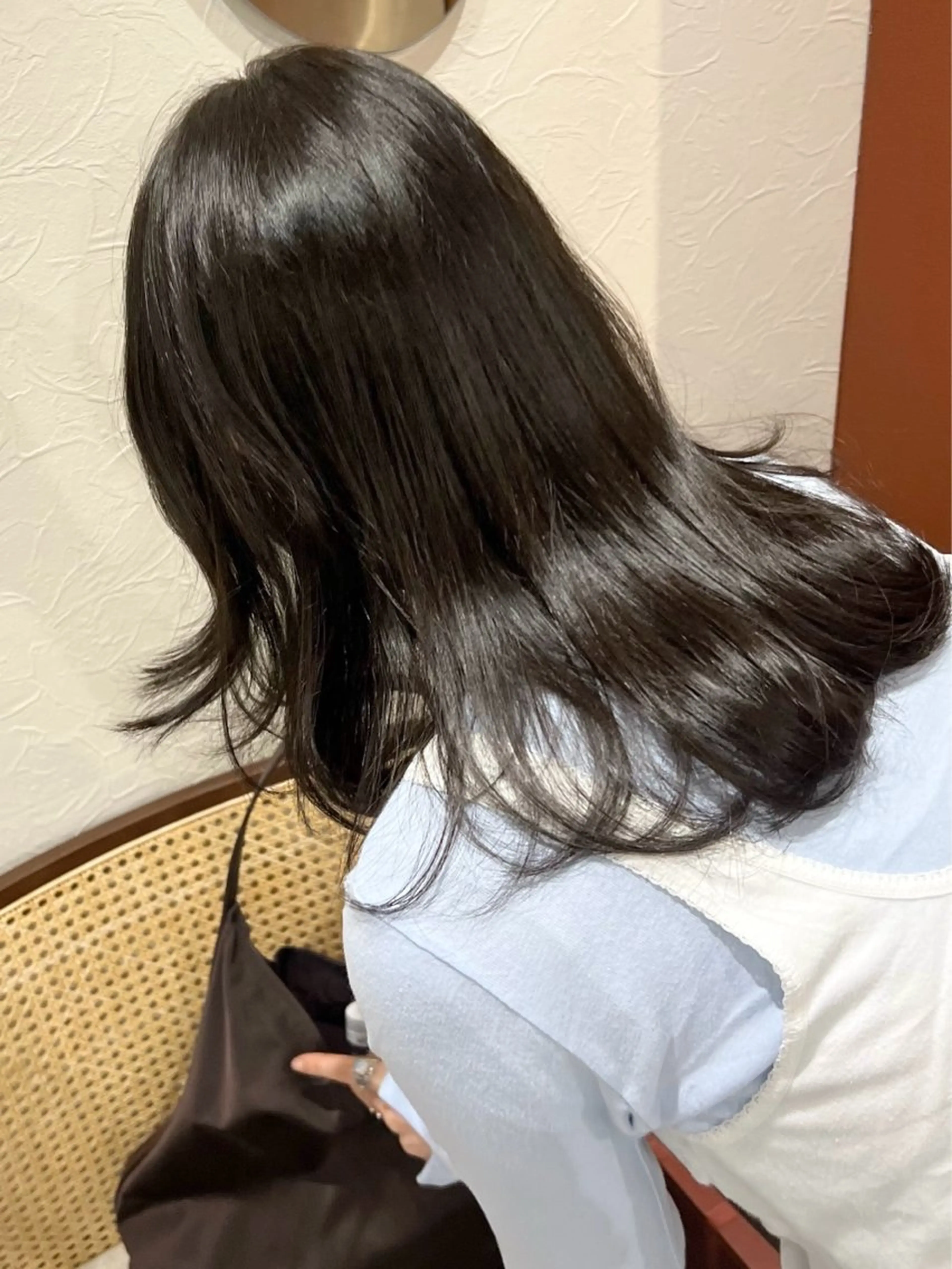 セミロング カラー オリーブグレー レイヤーカット カット ヘアカラー トリートメント Kasumi /伏見 /髪質改善/ロングのヘアスタイル