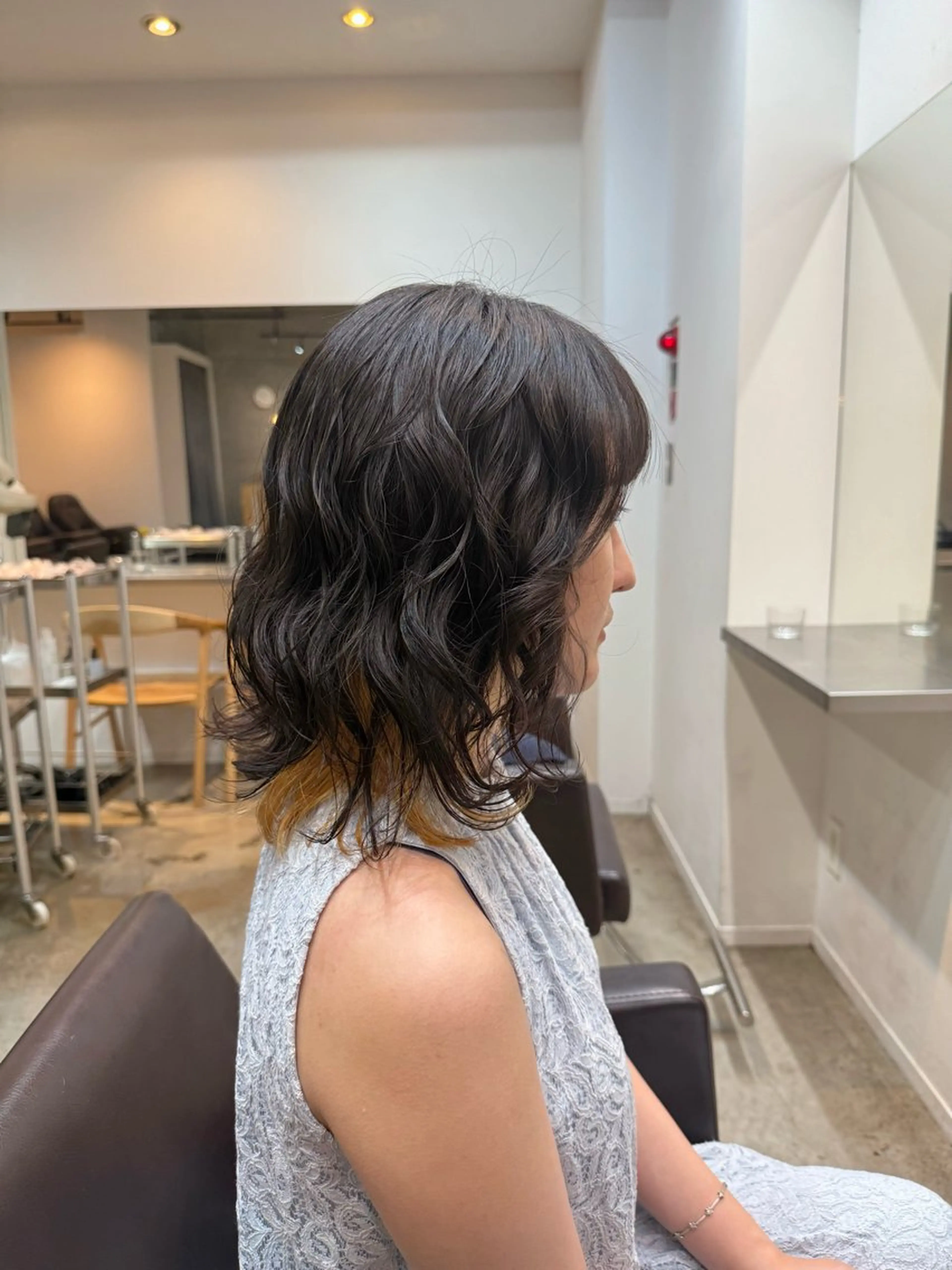 ミディアム デジタルパーマ ウェーブパーマ/神野のヘアスタイル