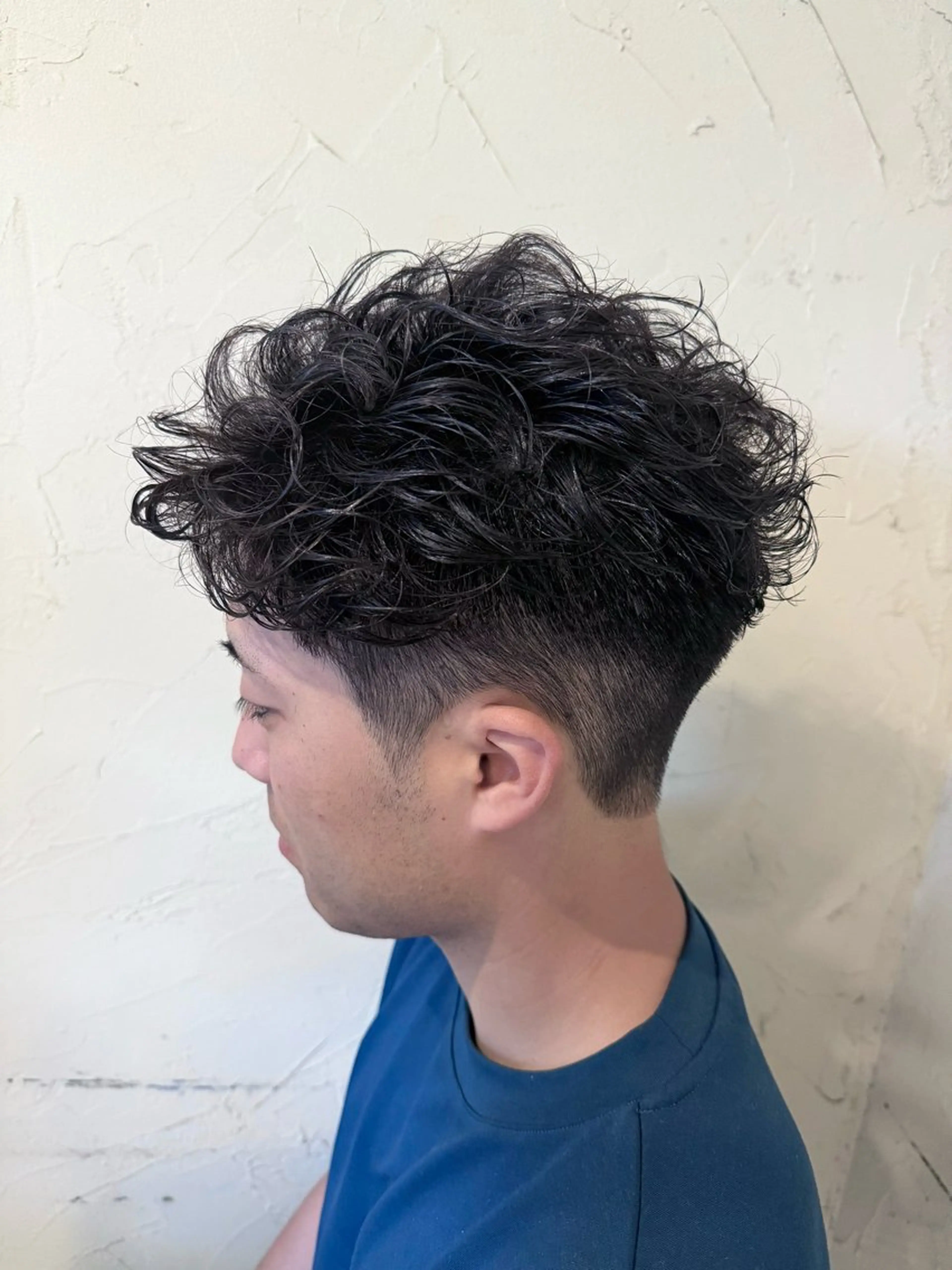 ショート パーマ メンズ オールバック メンズパーマ カット パーマ メンズ特化/パーマ指 名No.1/百瀬太郎のヘアスタイル