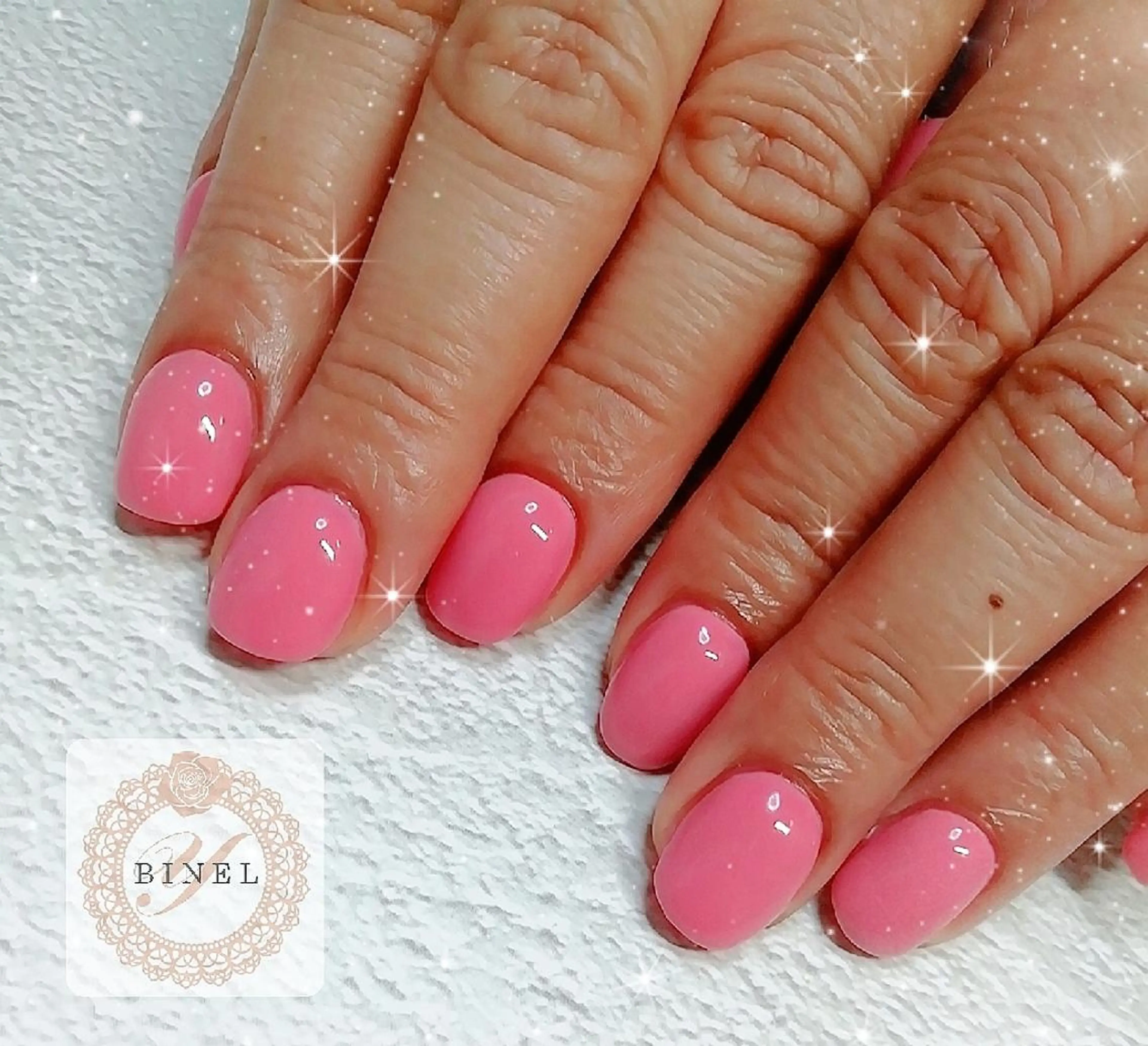 ネイル ワンカラーネイル ピンク ハンドネイル Nail Salon Y.BINELのネイルデザイン