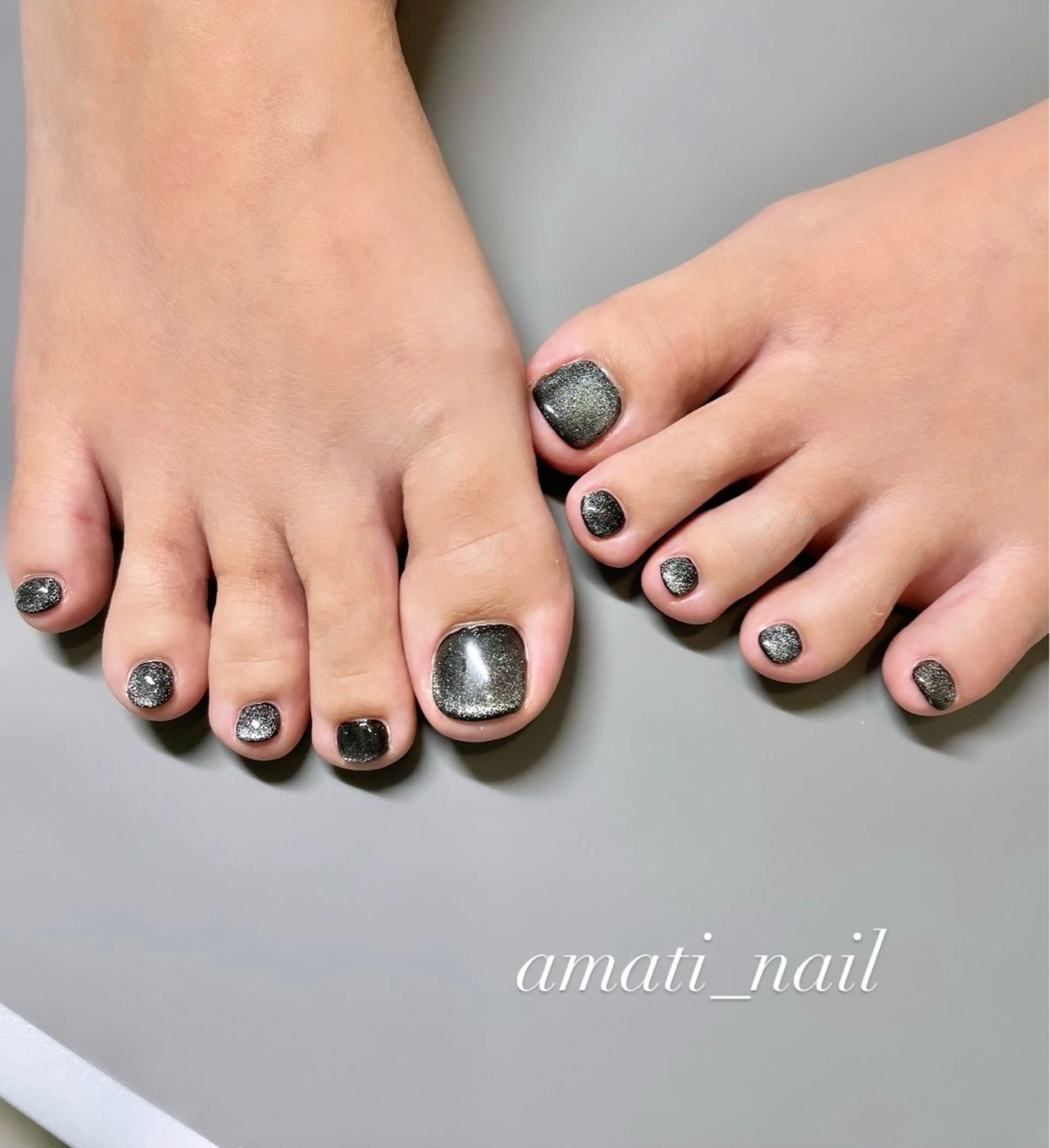 ネイル フットネイル ジェルネイル マグネットネイル ミラーネイル ニュアンスネイル フットネイル amati_nail TAKAKOのネイルデザイン