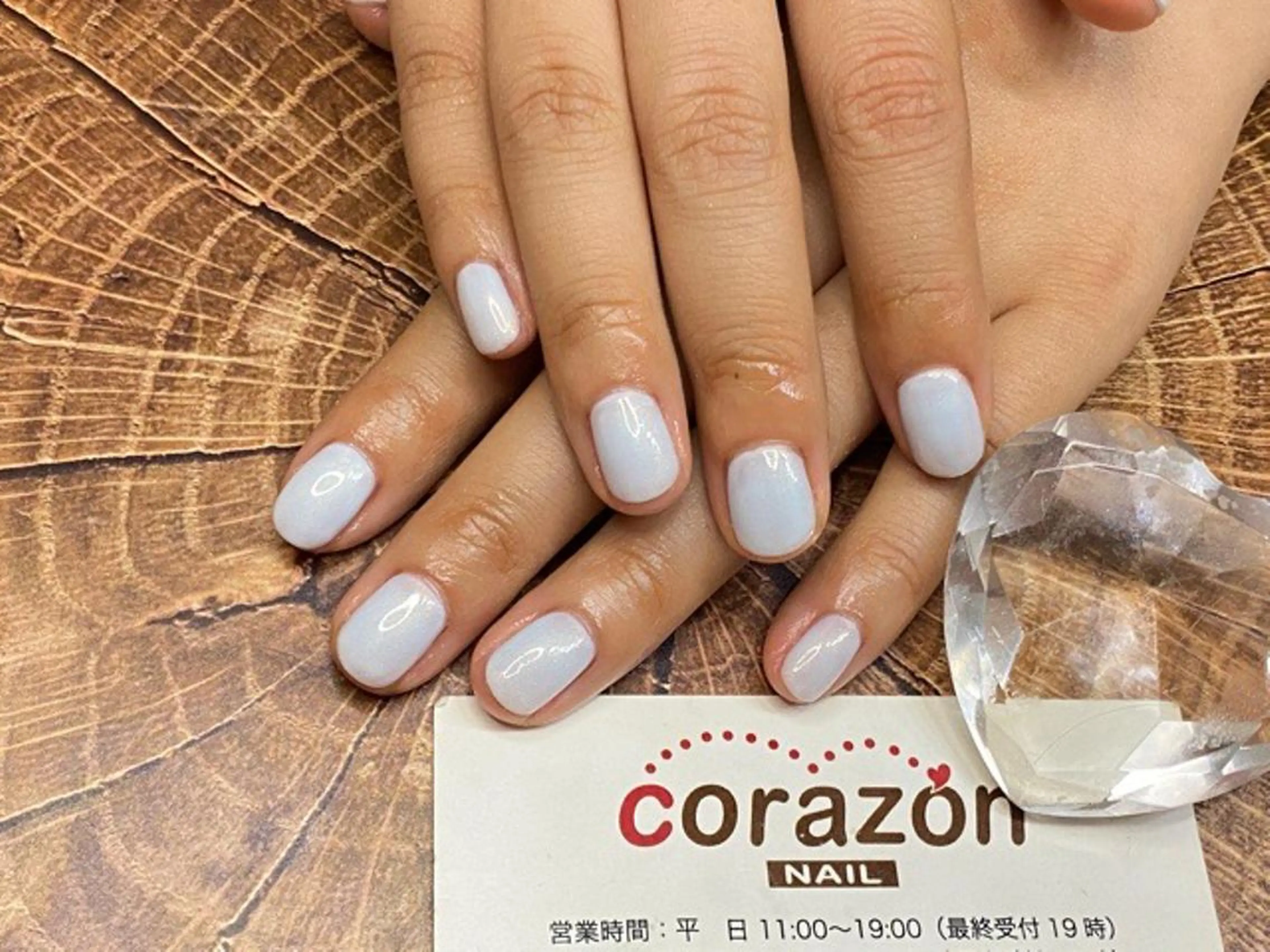 ネイル ジェルネイル 水色 ワンカラーネイル ハンドネイル corazon所属・ネイリスト aicoのネイルデザイン