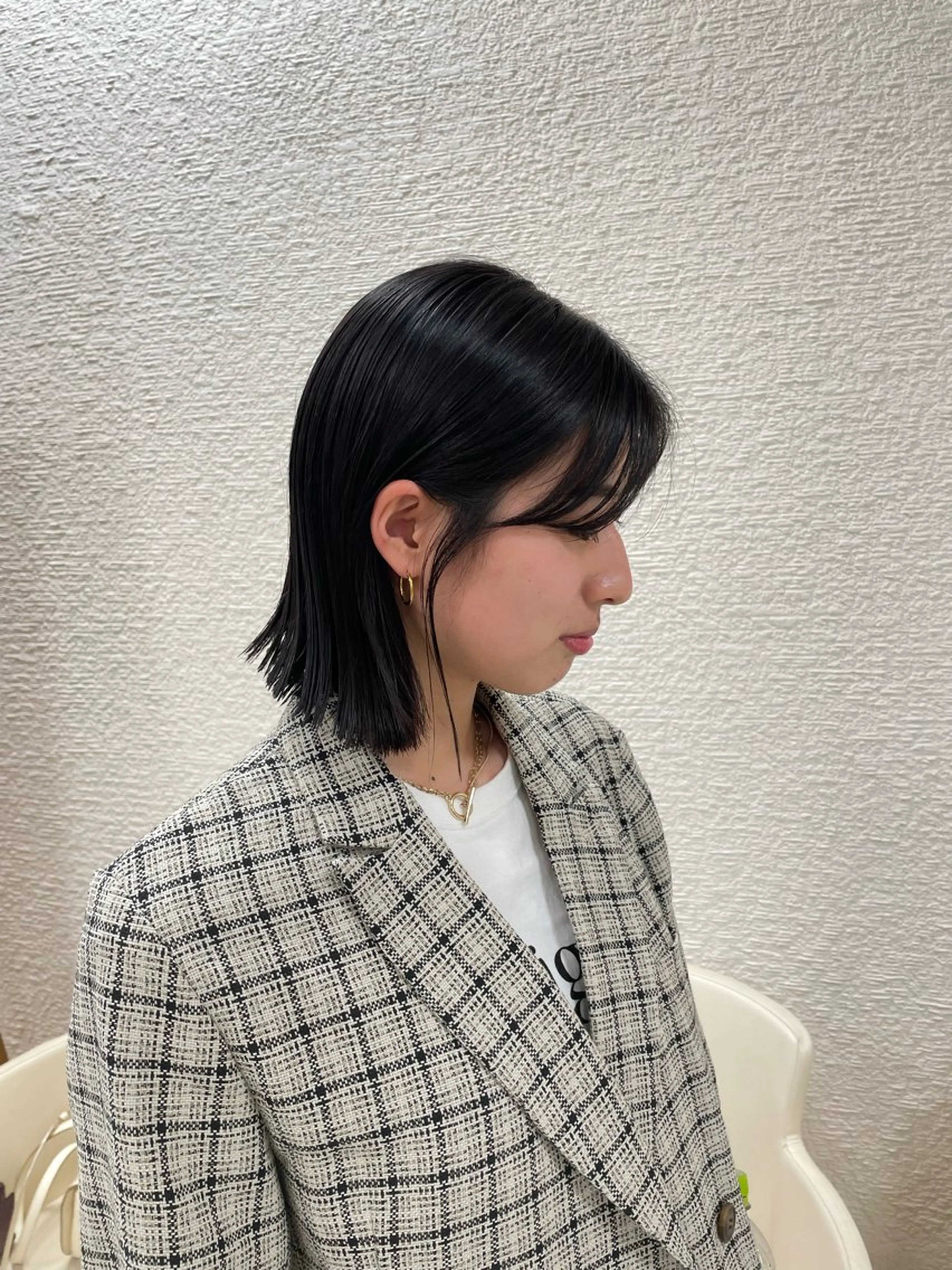 セミロング 透明感ワンカラー🎀 レイヤー/AOのヘアスタイル