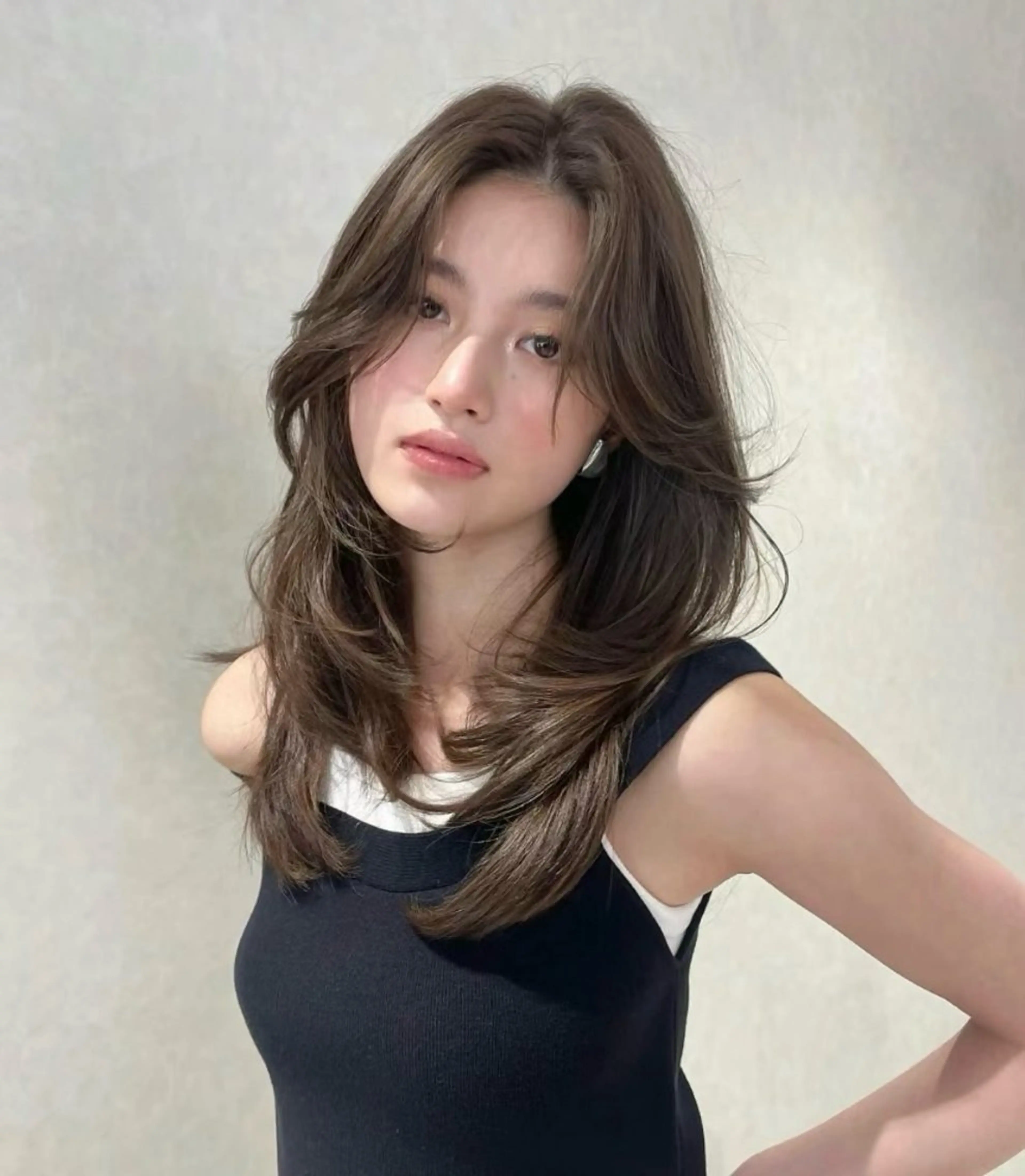 セミロング カラー カット ヘアカラー トリートメント レイヤー/柔色 カラー/SAkiのヘアスタイル