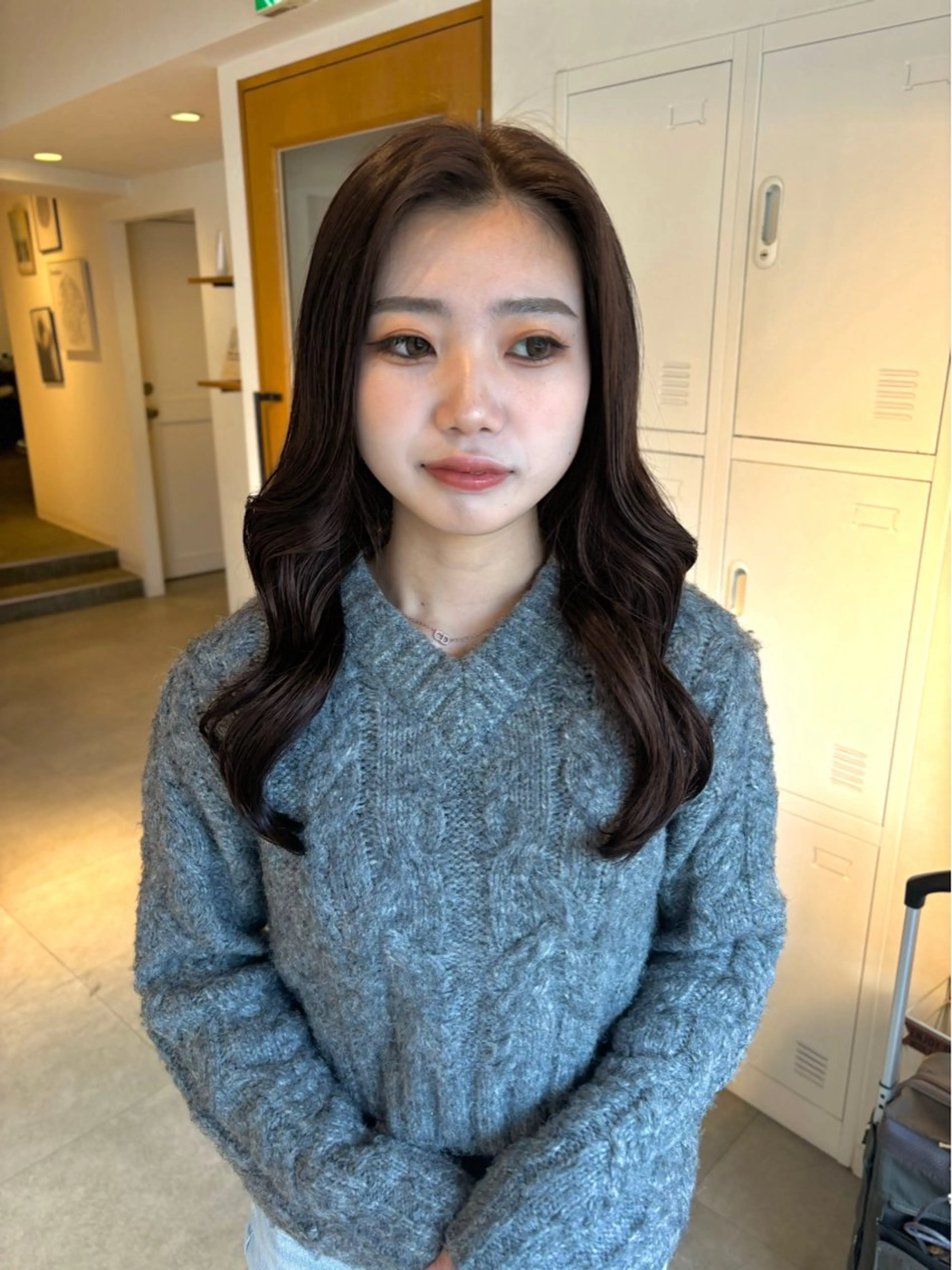 ロング カラー ヘアアレンジ オレンジ 女性専用サロンiiro【イロ】所属・【韓国ヘア/透明感 カラー】makotoのヘアスタイル