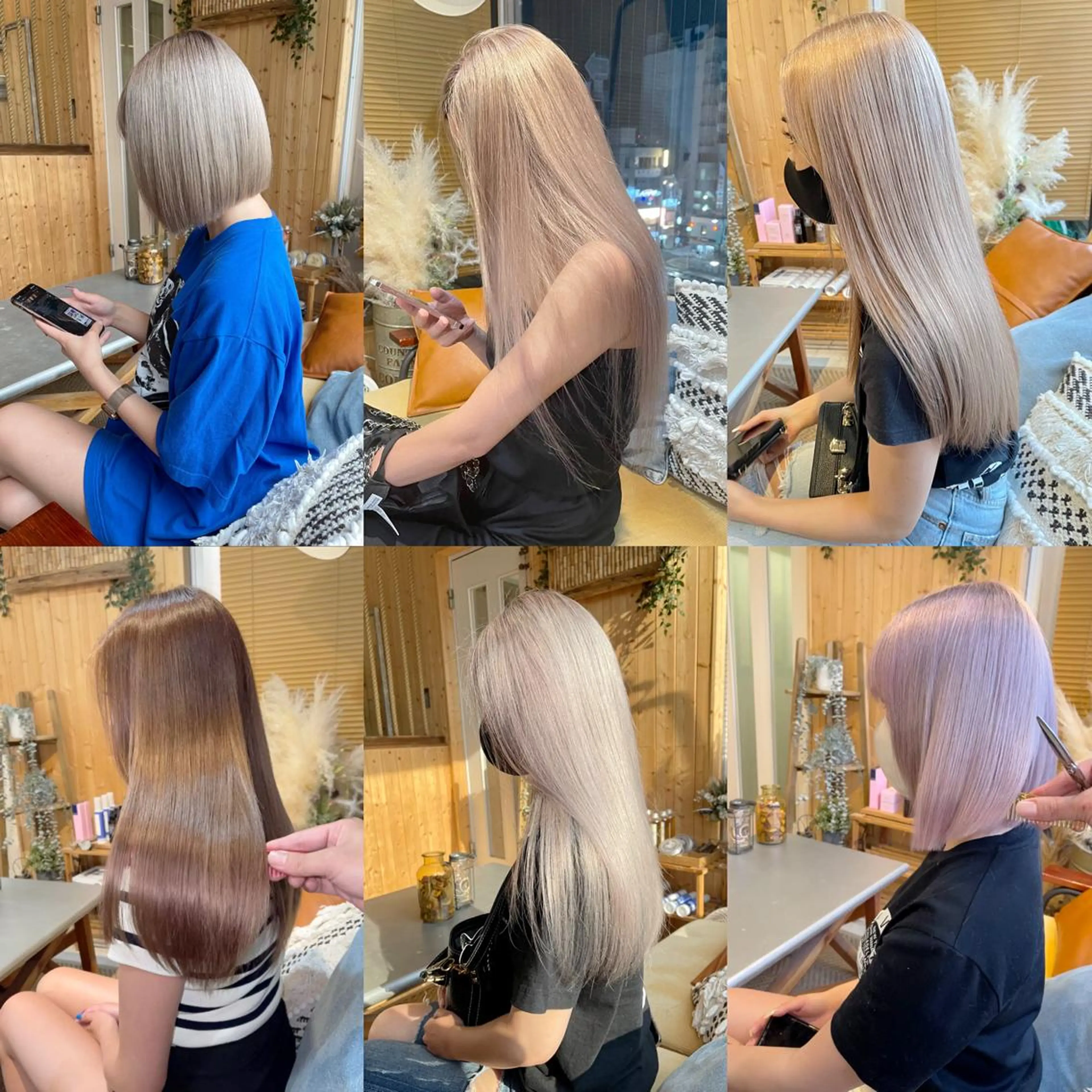 セミロング 韓国レイヤー外国人風 透明感カラー髪質改善のヘアスタイル