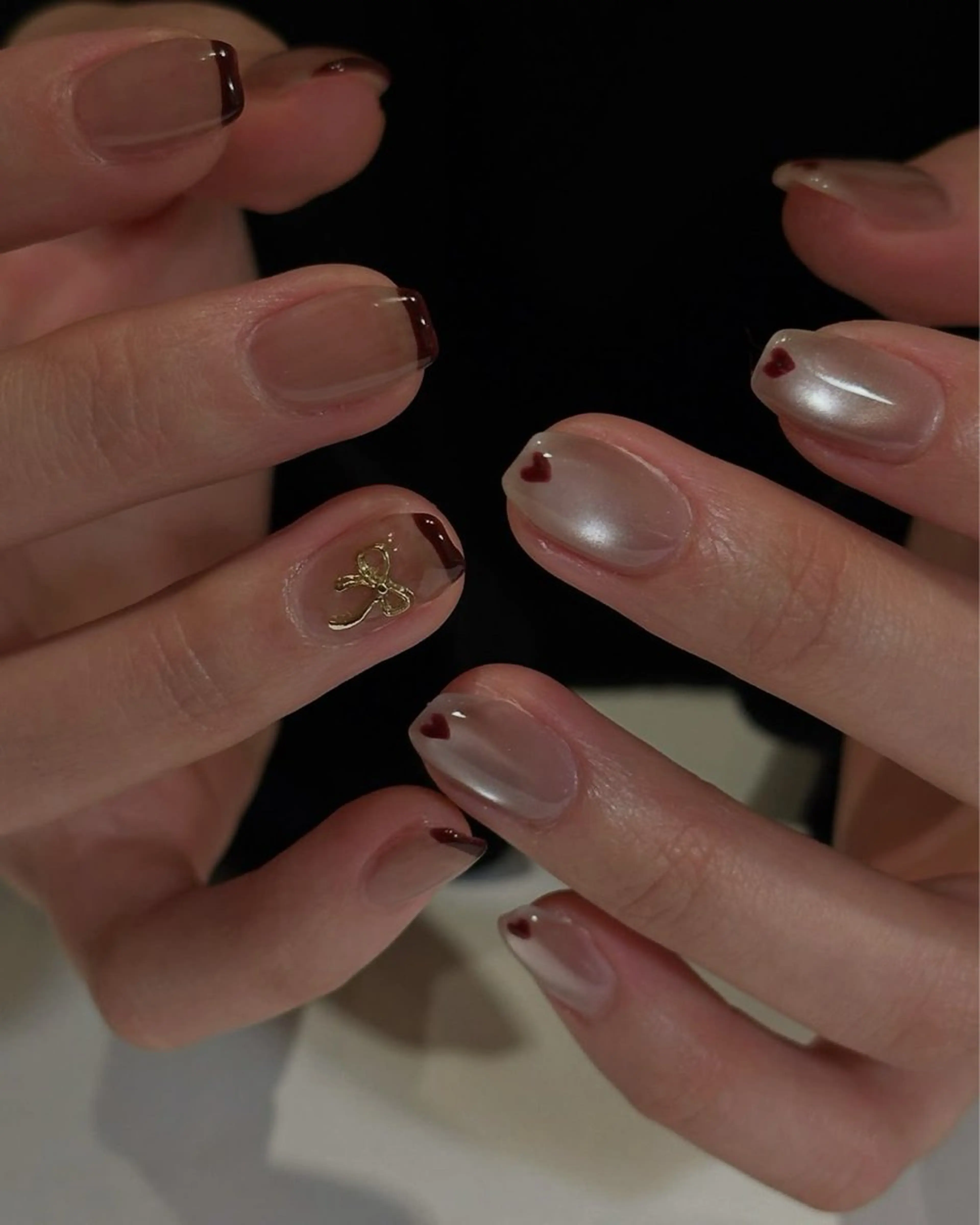 ネイル ハート 持ち込み バレンタイン RINN ANA.CHUOのネイルデザイン