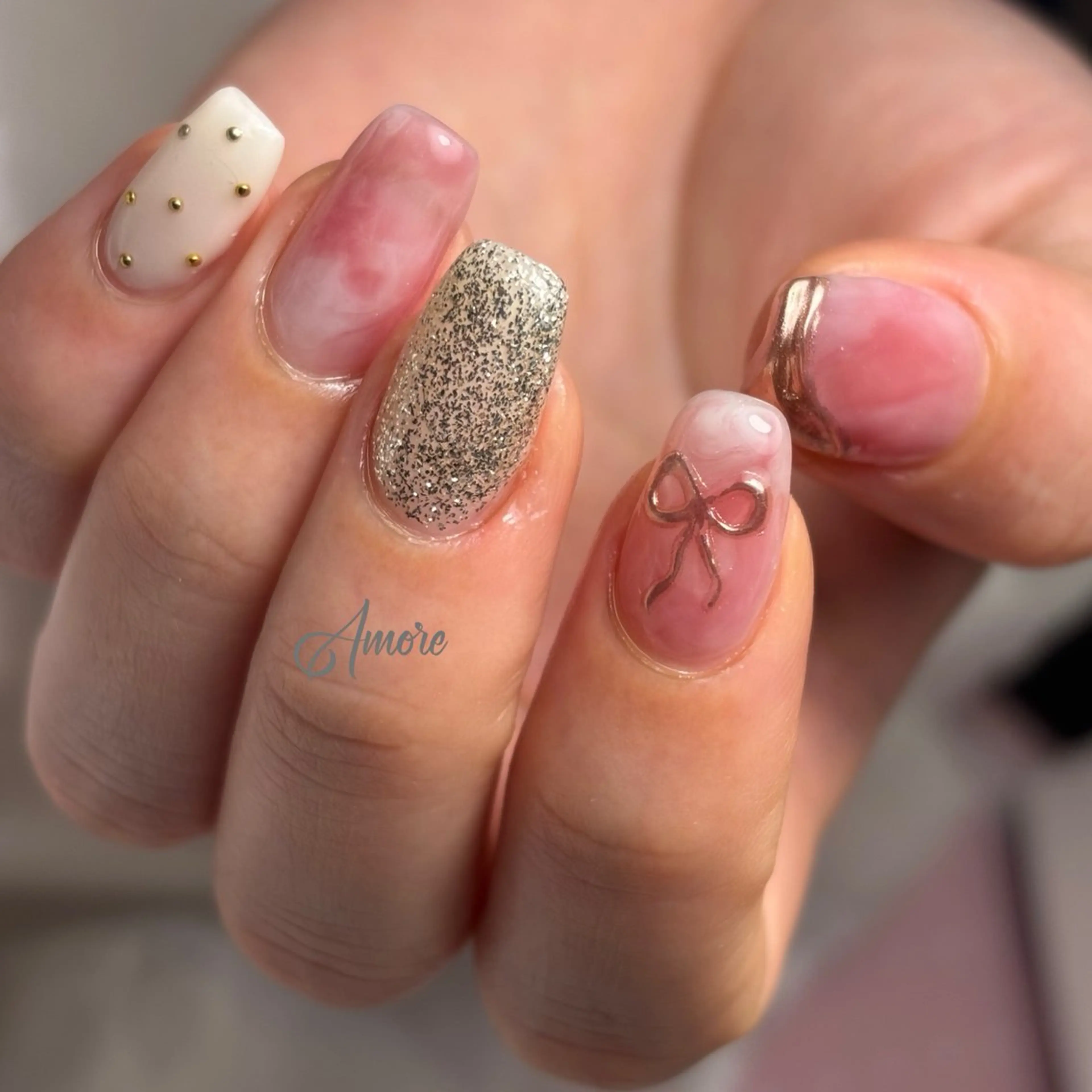 ネイル ジェルネイル キラキラネイル 韓国ネイル マグネットネイル パラジェル You kyehwaのネイルデザイン