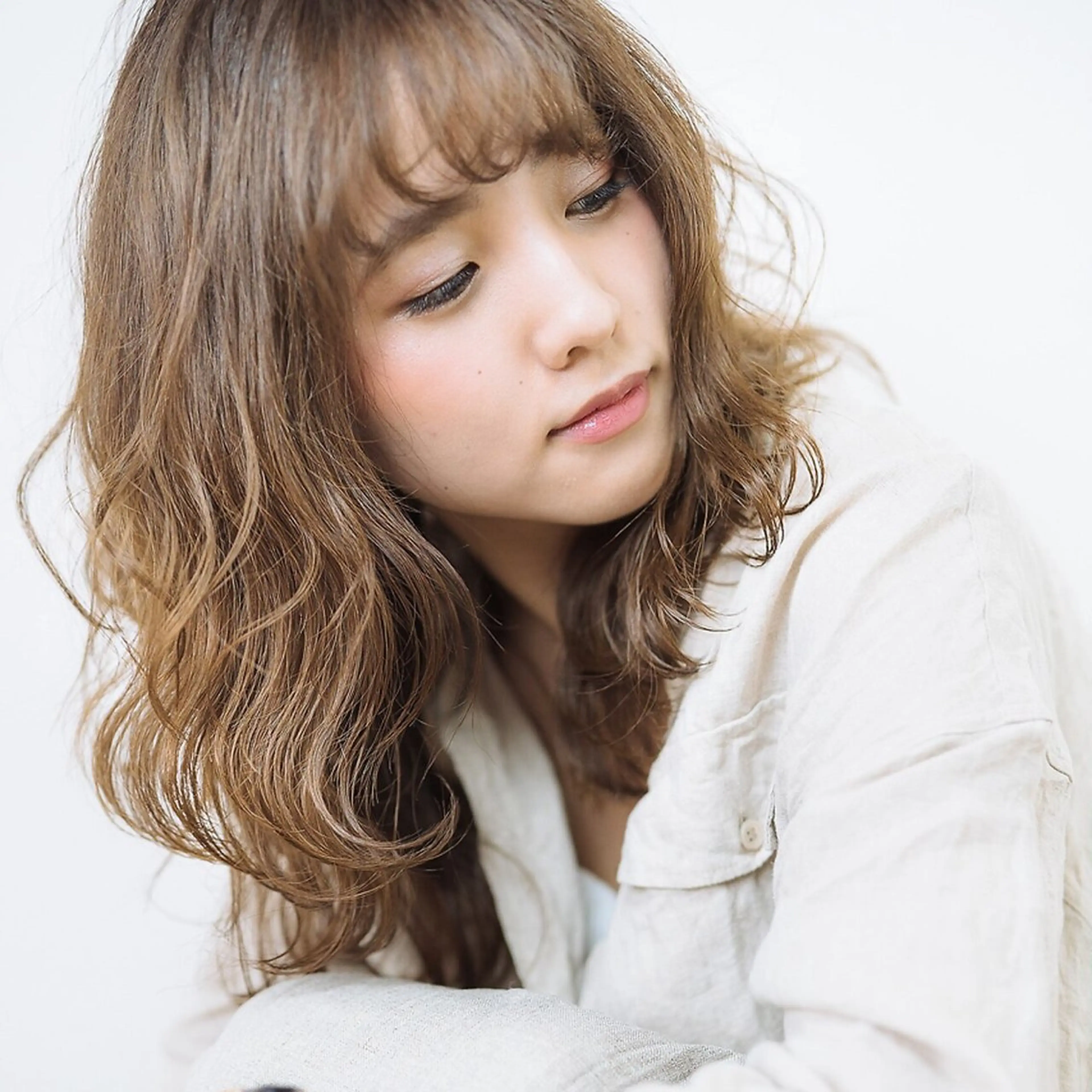 セミロング カラー パーマ 한국 스타일ෆ˚* 🎀オビツメイ🎀のヘアスタイル