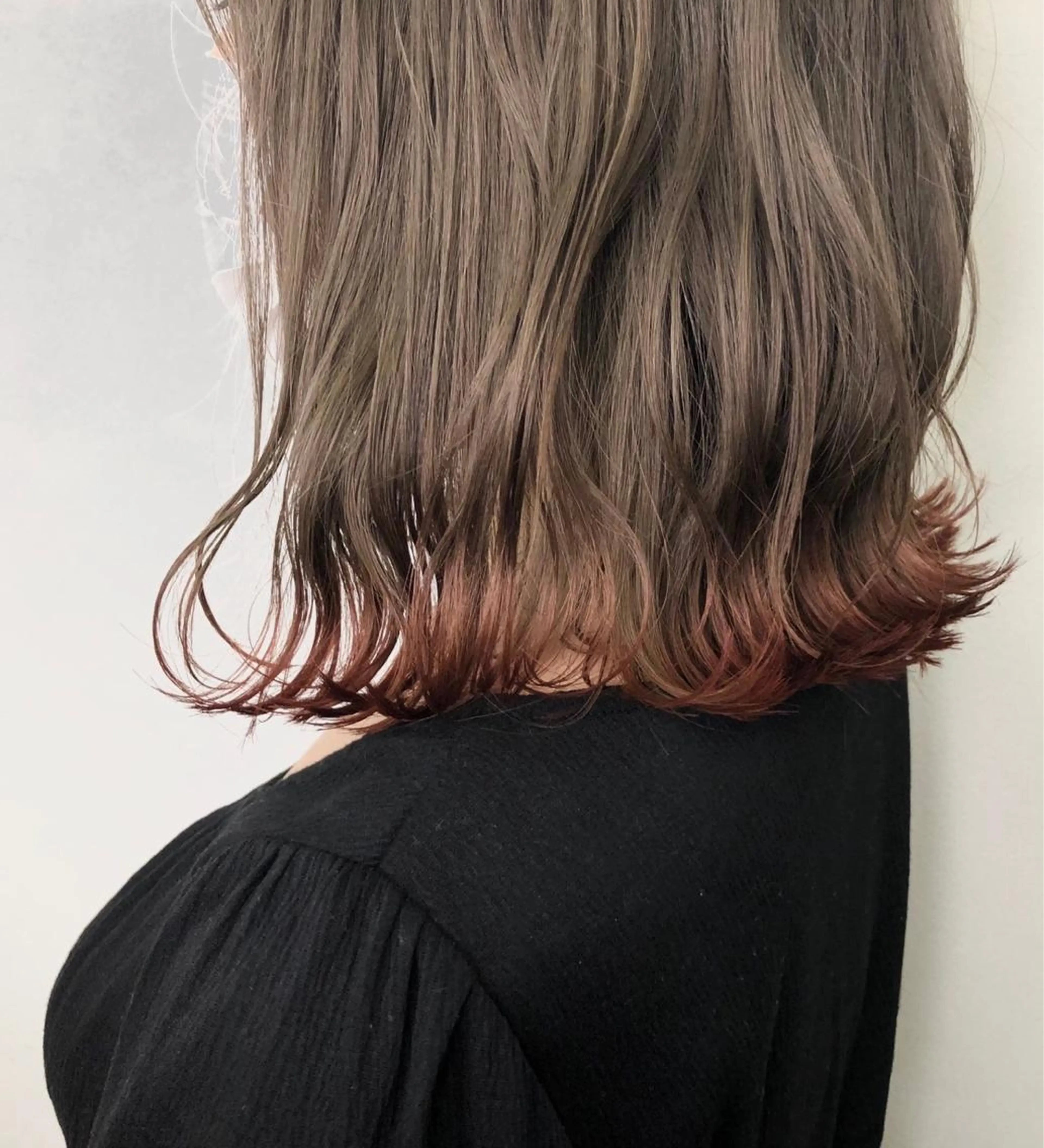 ミディアム カラー オレンジ ヘアカラー トリートメント メンズ レイヤー ウルフ 弓木啓輔のヘアスタイル